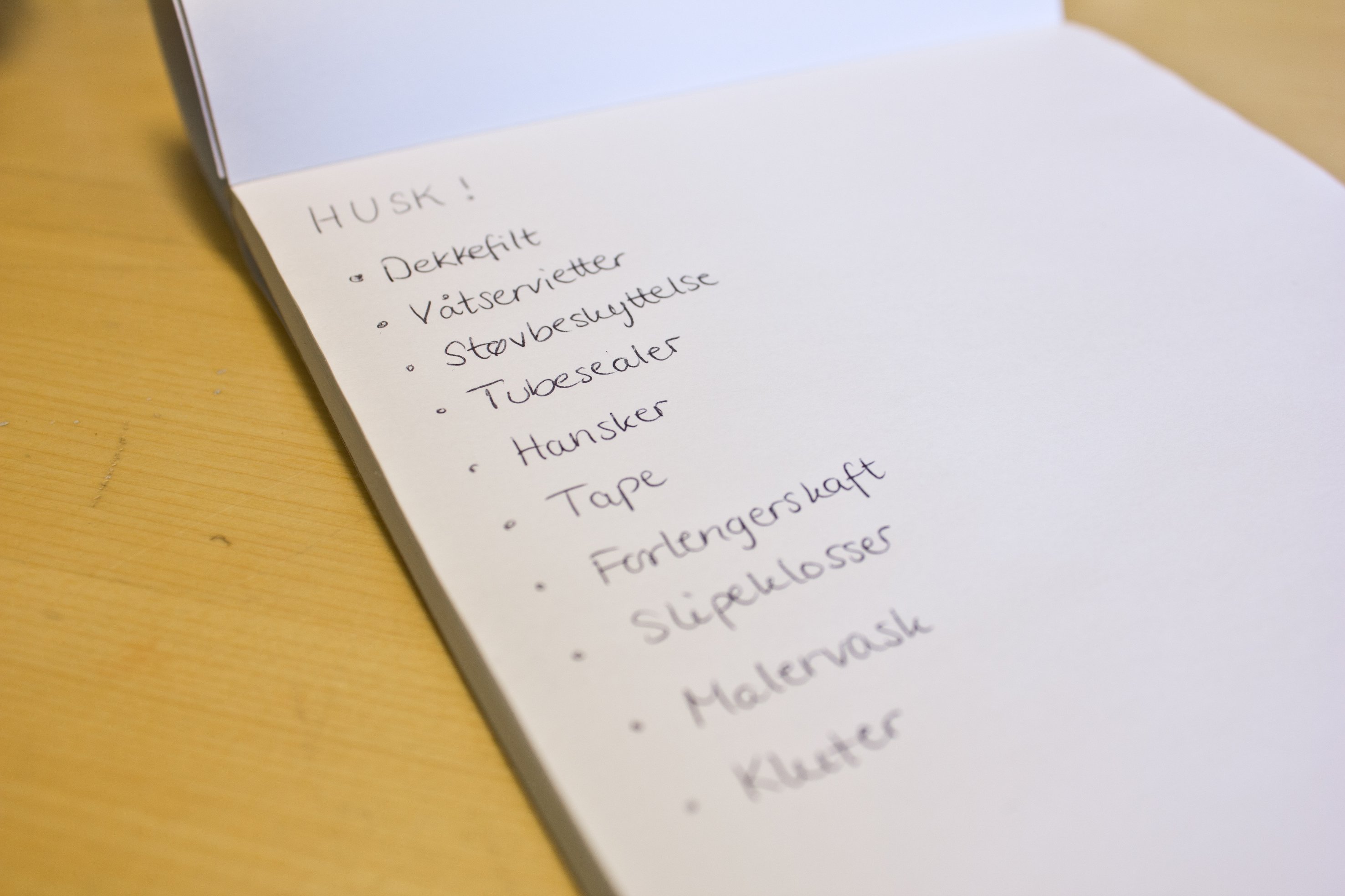 Handlelapp til «påskepussen»