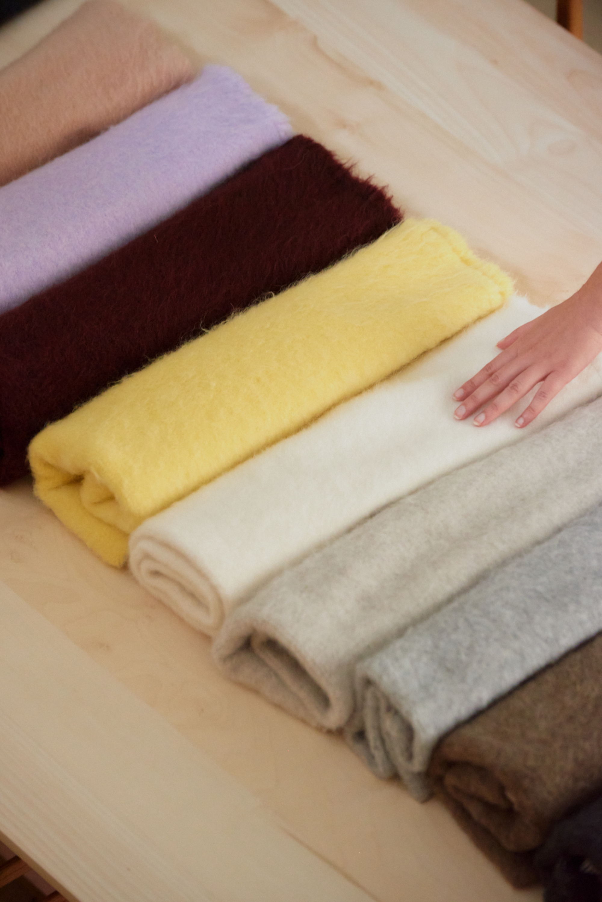 flere farger myke tekstiler