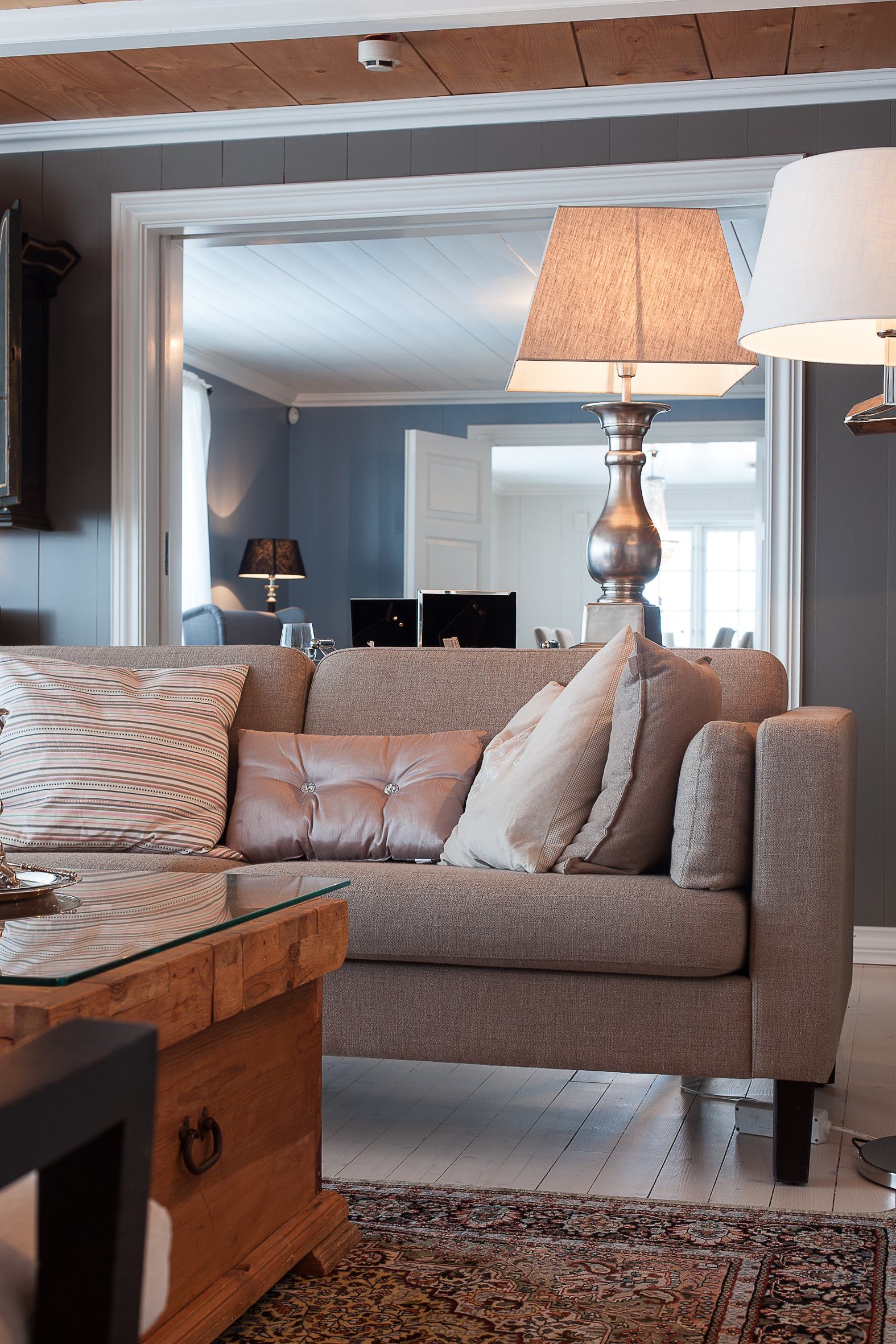 Her er det sørget for at fargene passer sammen, rommene imellom. 