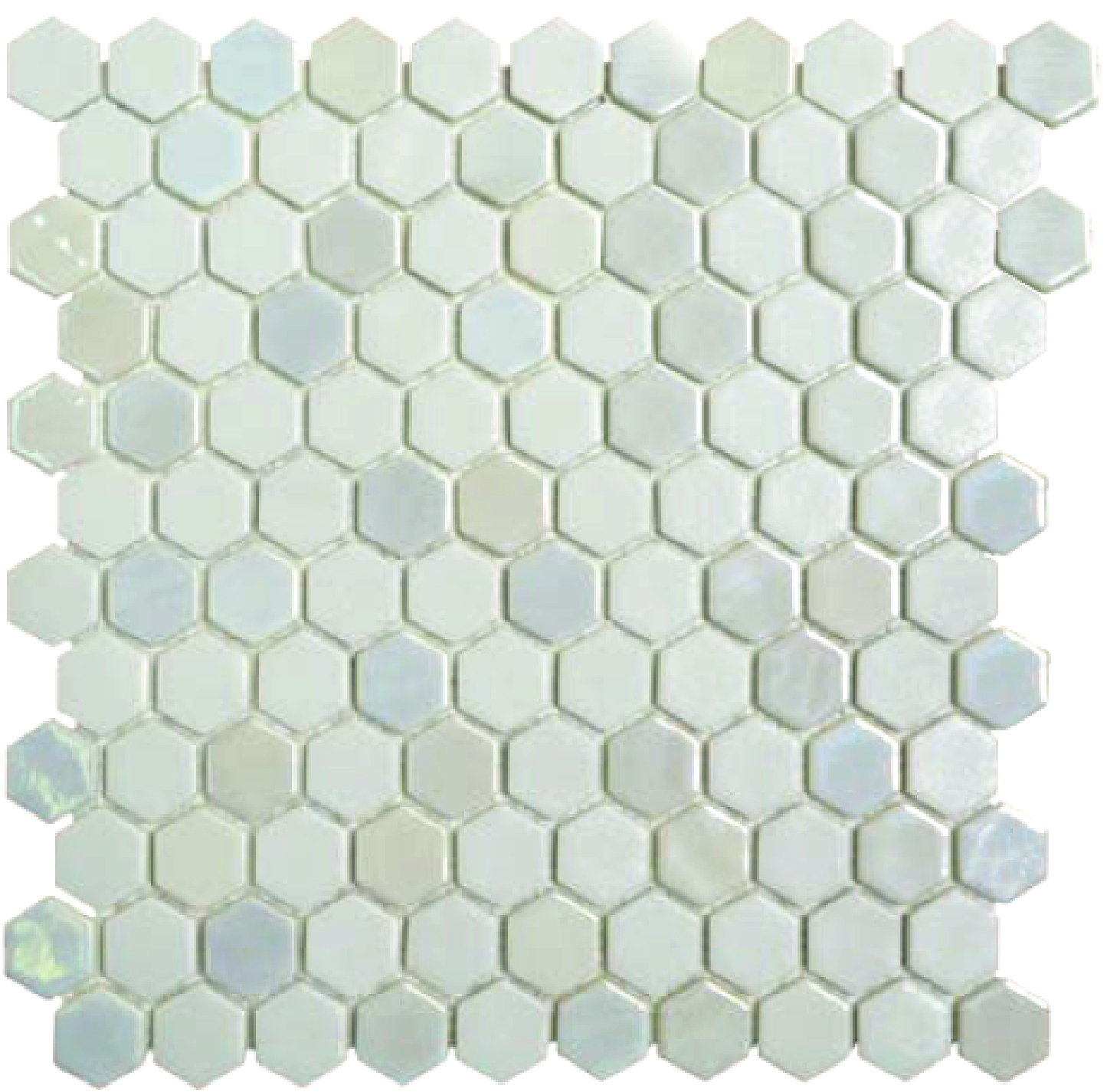 Nyheten Hexagon Collection består av ni ulike design - her á la Carrerra marmor.