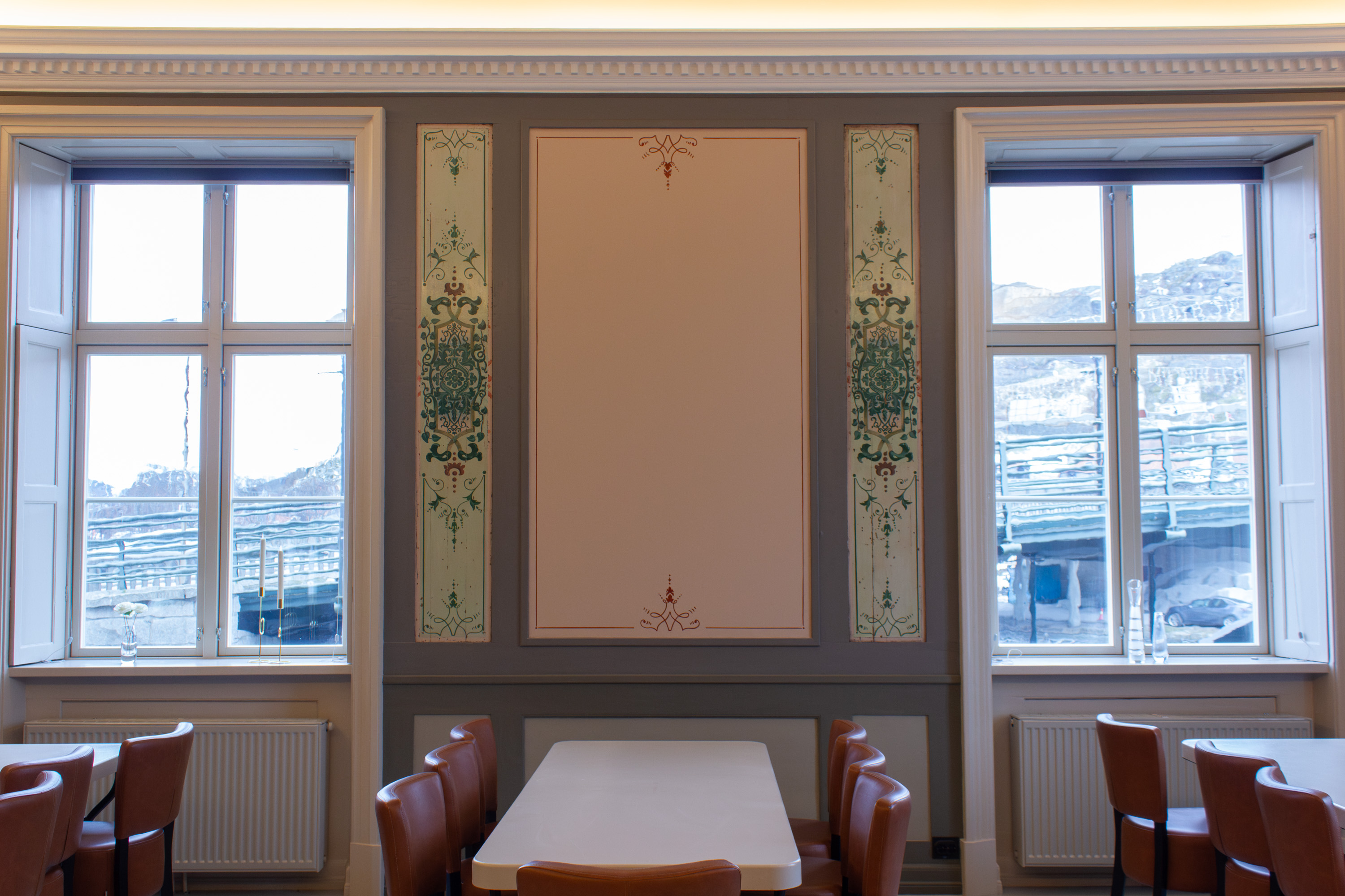 veggdekor på Kongegården.