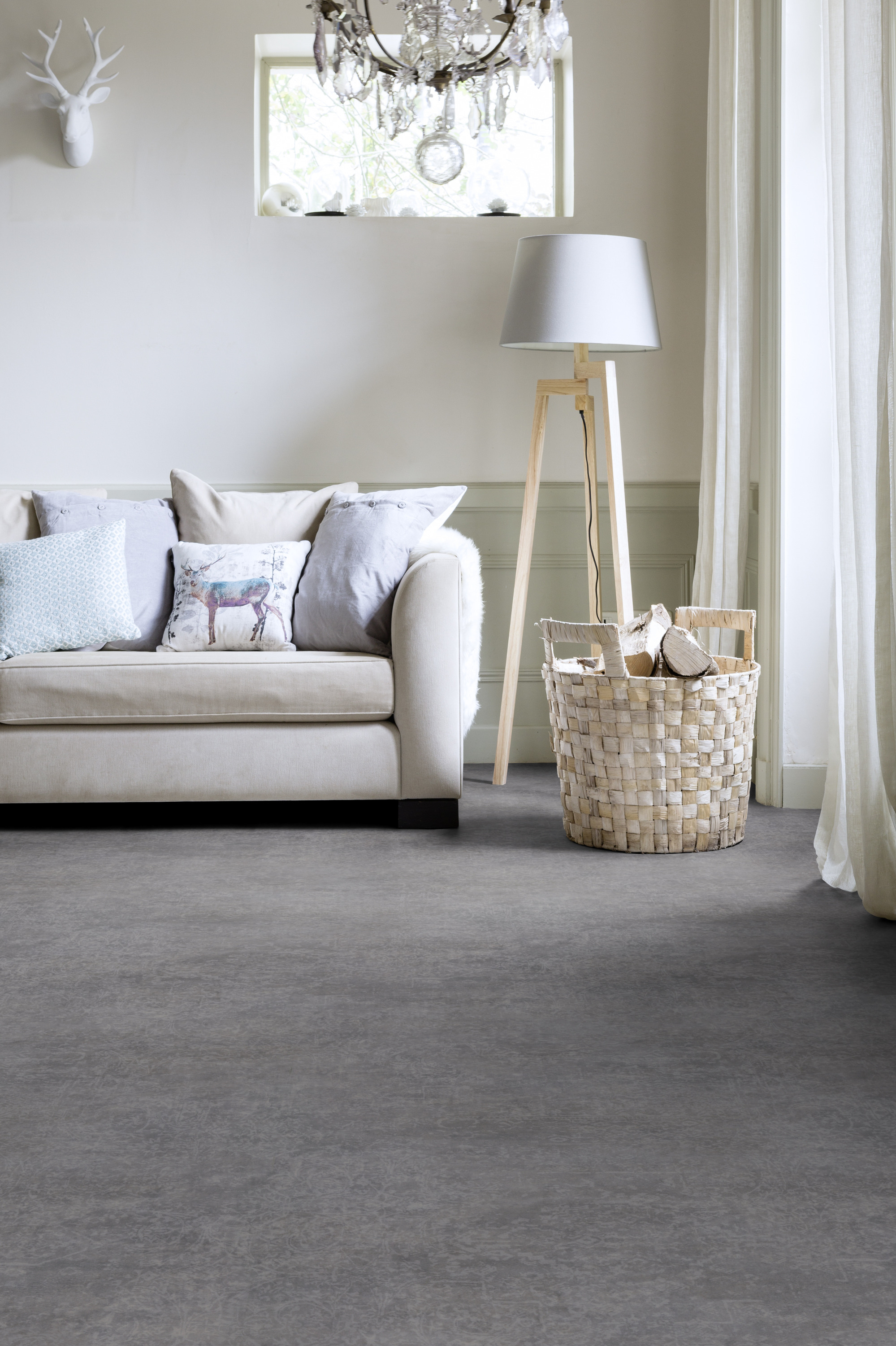  BETONGSTIL: Kun fem av 14 design videreføres fra tidligere kolleksjoner. Betongmønsteret Brooklyn Dark, med skimmereffekt, er et av de populære designene som lever videre.