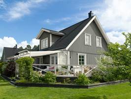GRÅTT: Mange velger grå fasader. Det er en litt skummel farge, da det fort blir seende blått, rosa eller lilla ut. Og hele nabolag med grå hus blir fargeløst og ja, veldig grått.