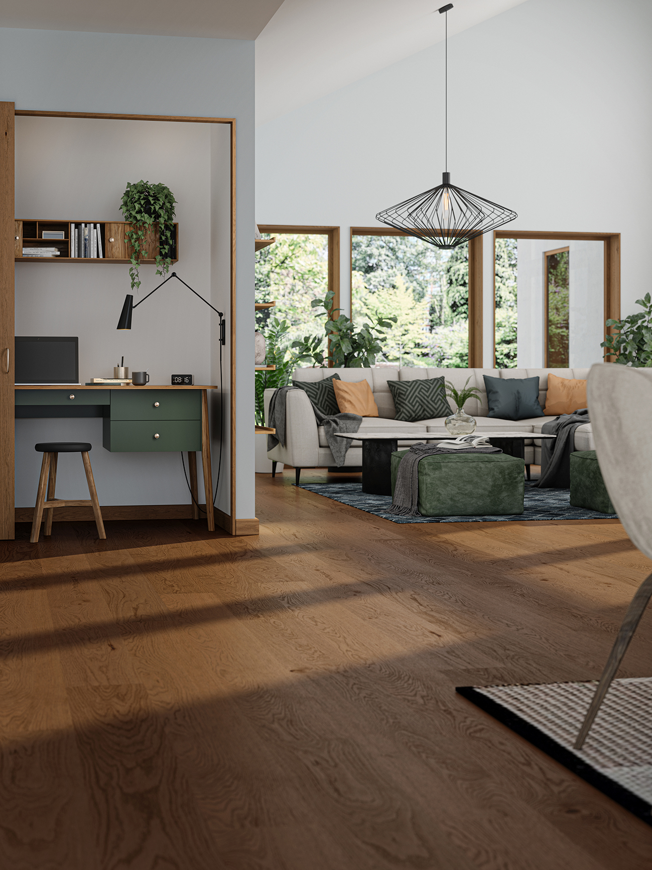 Herdet tregulv i stue