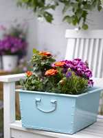 FARGERIKT: Dekorer uteplassen med blomster! Mal gjerne potter og blomsterkasser i friske, sommerlige farger for en ekstra fin effekt.