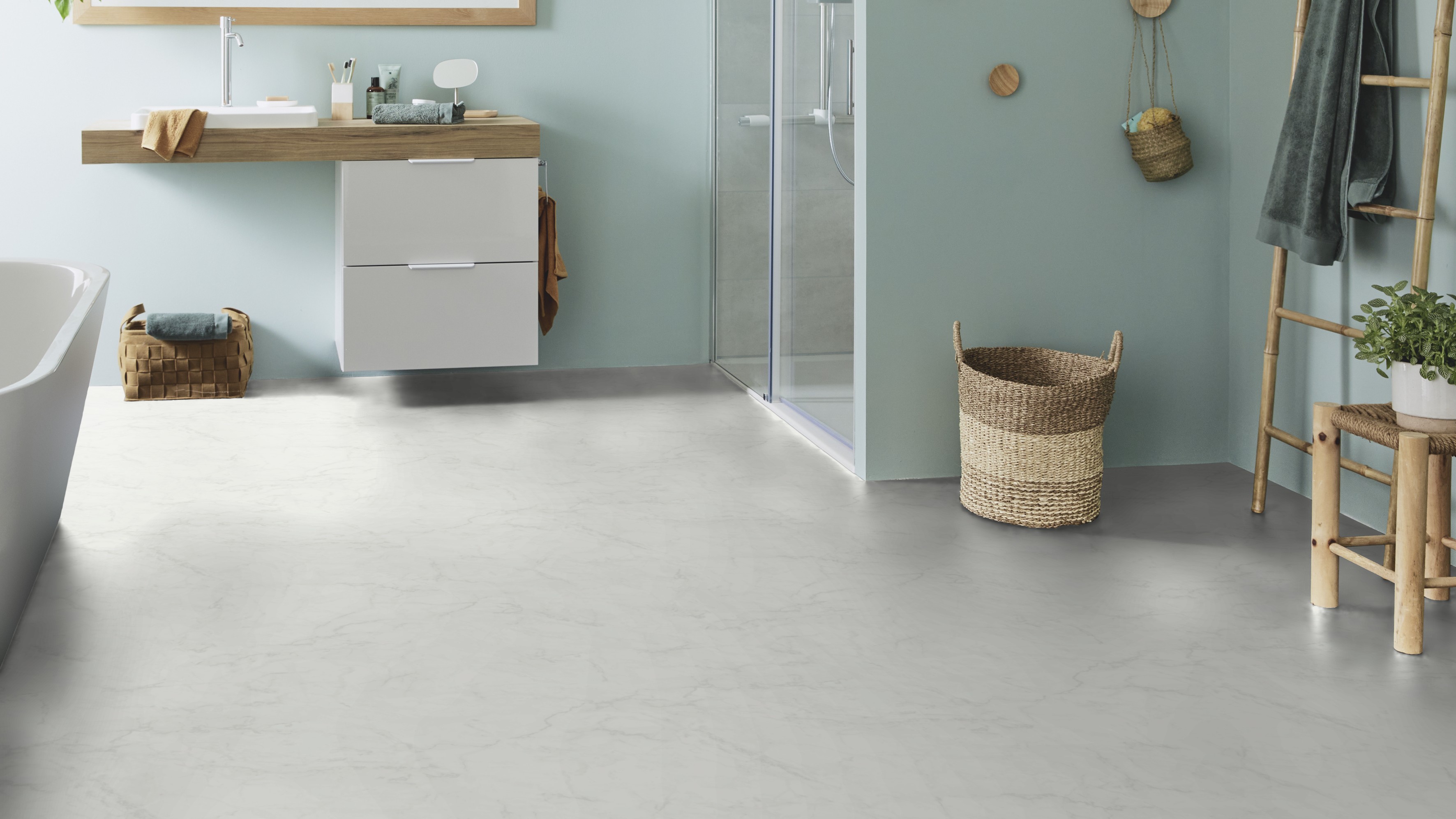 Gulv og vegg til baderommet