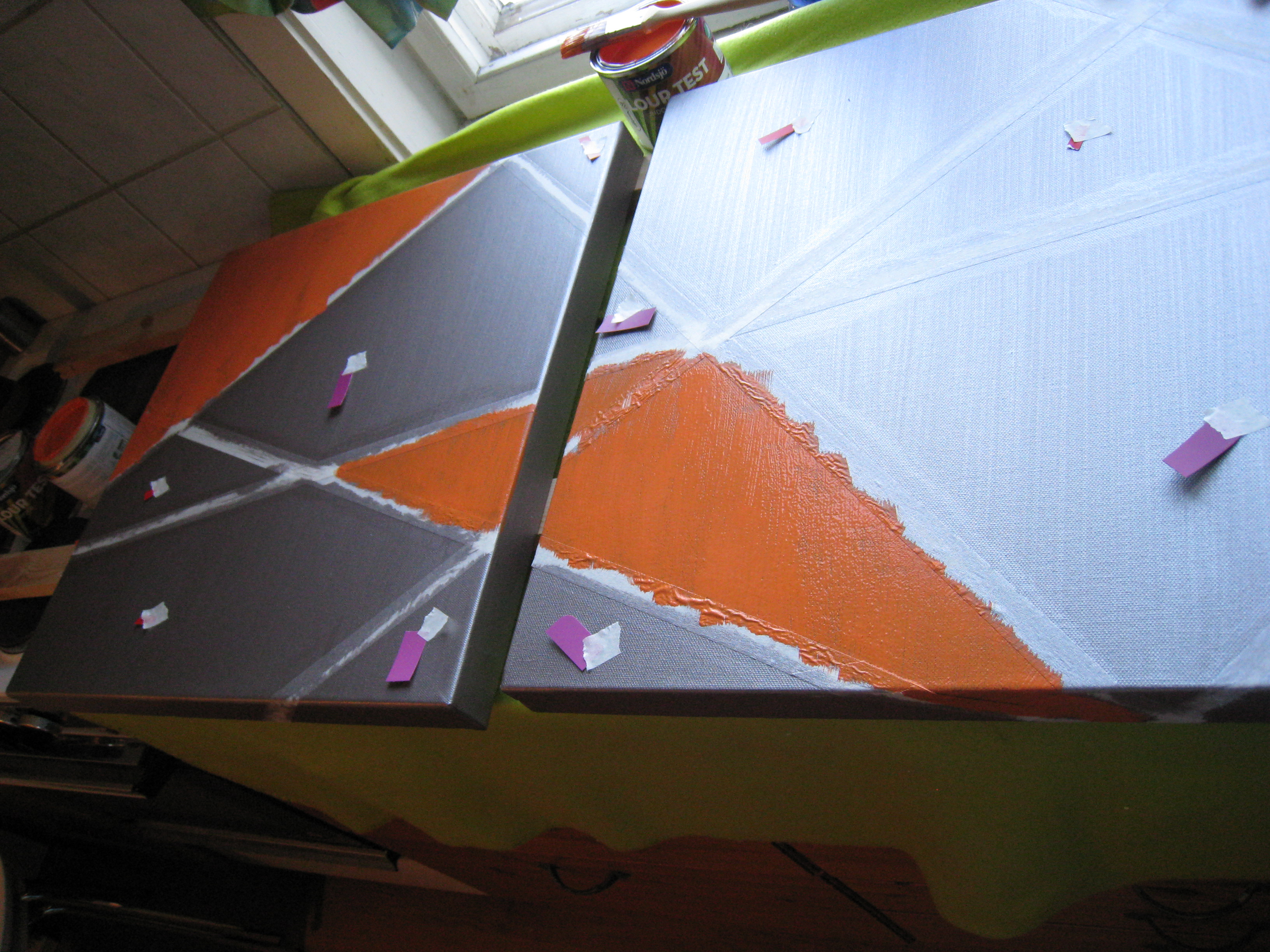 Mal feltene i de planlagte fargene.