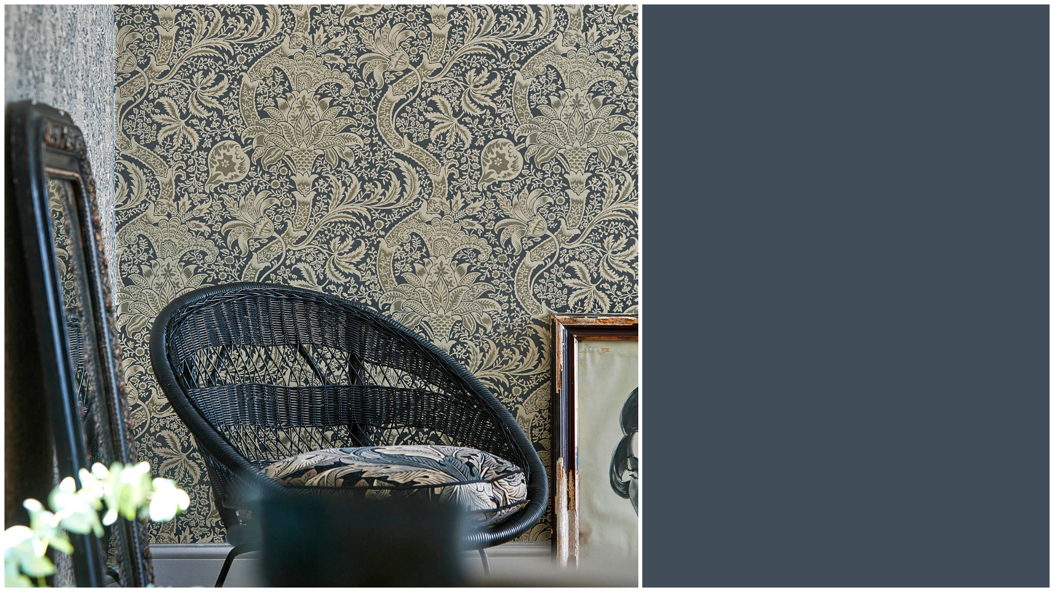 Tapeter som passer til dyp gråblå