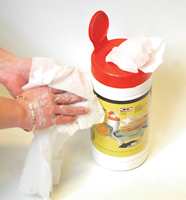 Smarte våtservietter er kjekke til malingsfjerning både fra hender og harde materialer.