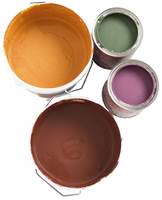 5020-Y70R (brun), 3040-Y30R (gul/brun), 5020-R30B (løvblad lilla) og 6010-G30Y (løvblad grønn)