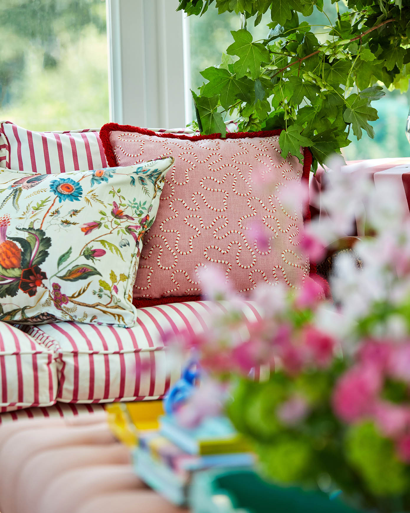 striper og korallmønster mye farger