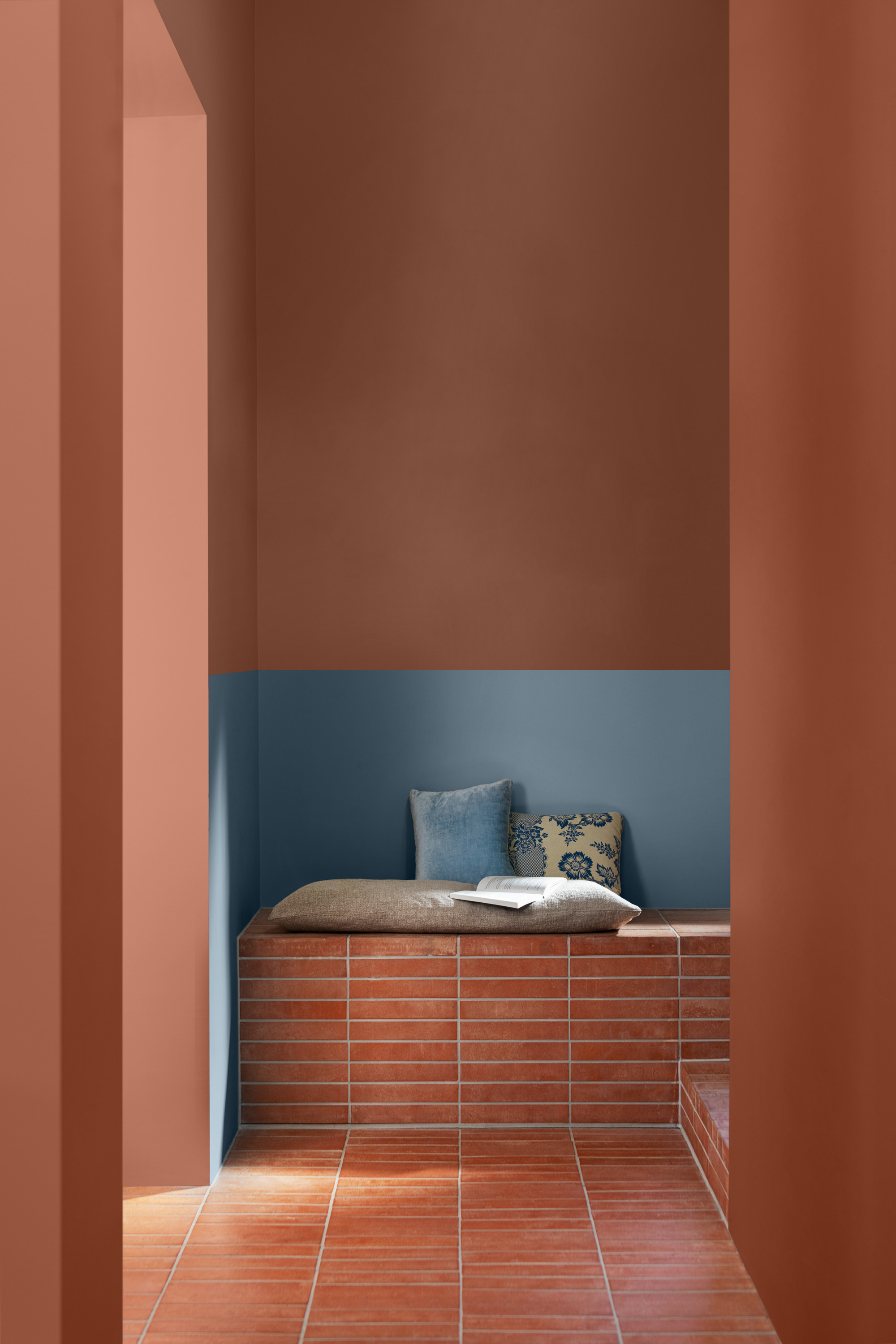 rødt blått rom pute