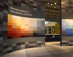Den nye Marmoleum Global 2 presentert på gulvmessen i Hannover.