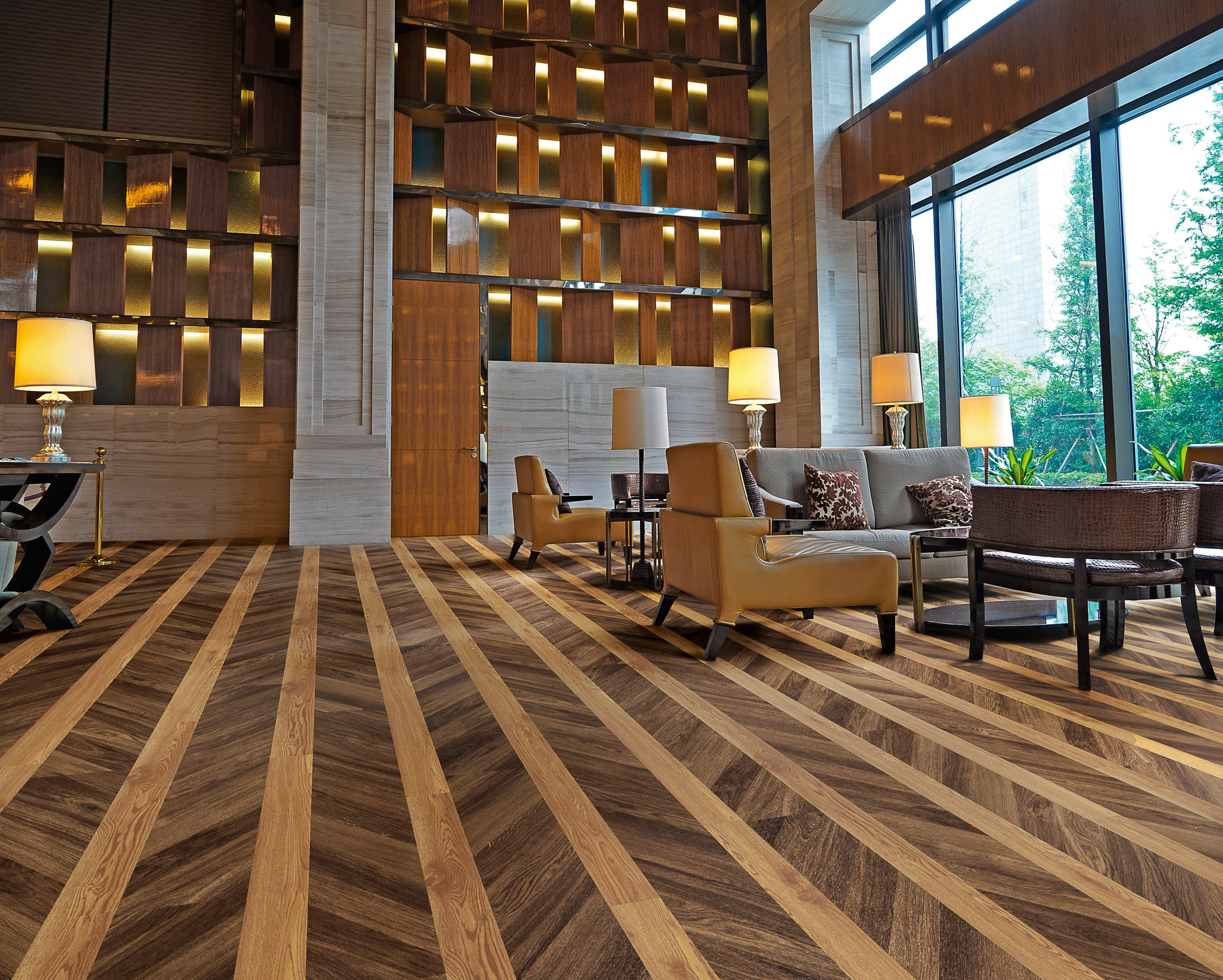 Gulv med fiskebeinsmønster