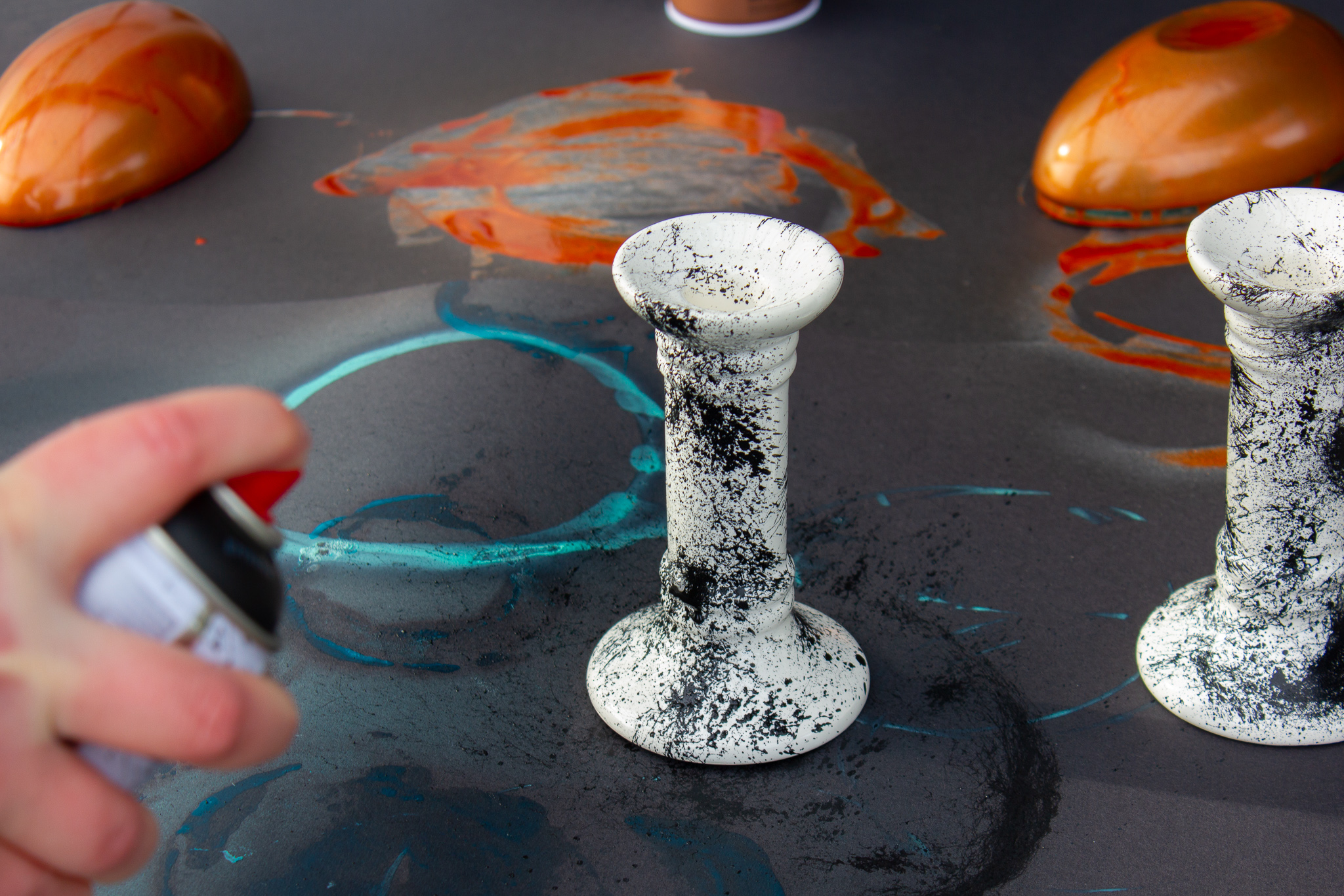 Lysestaker, sort maling