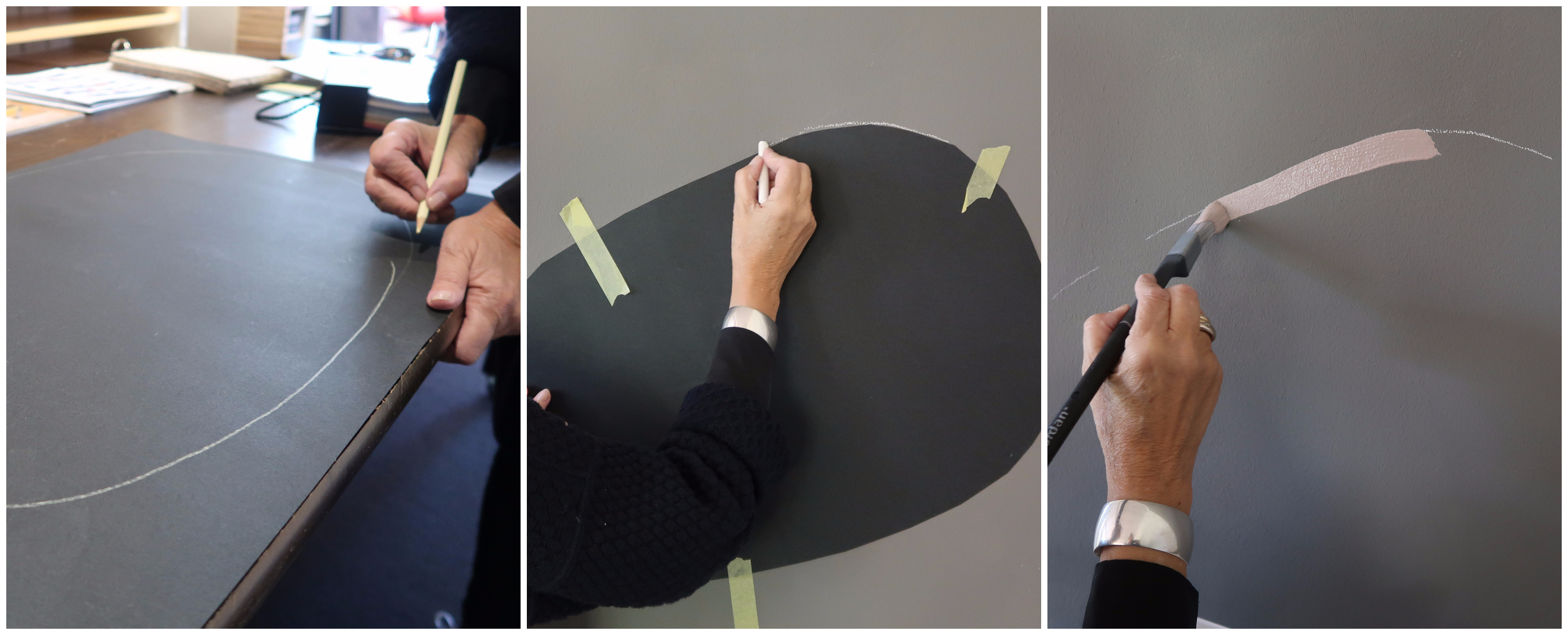 Mal en oval på veggen