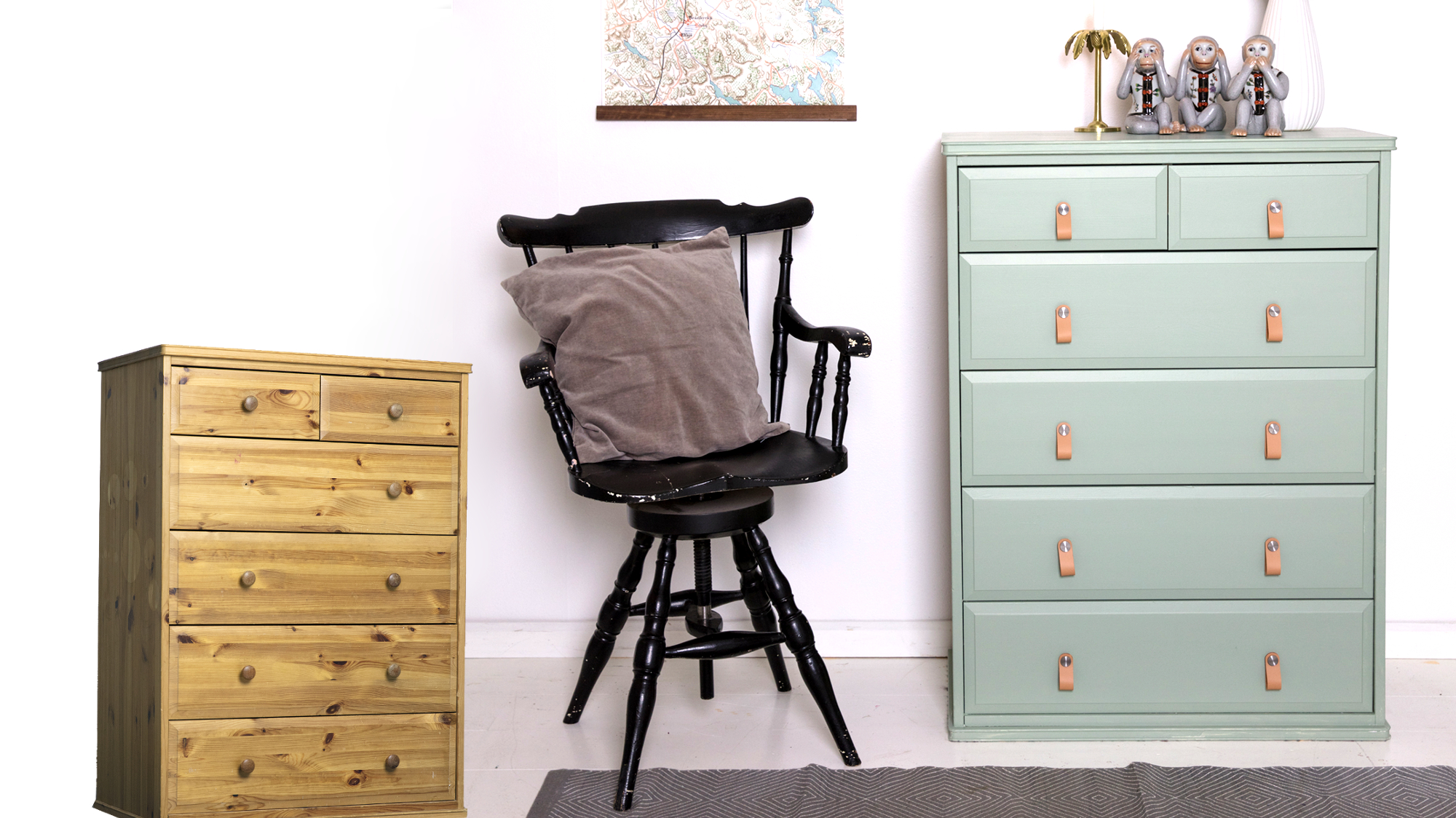 Gammel kommode – ny med maling