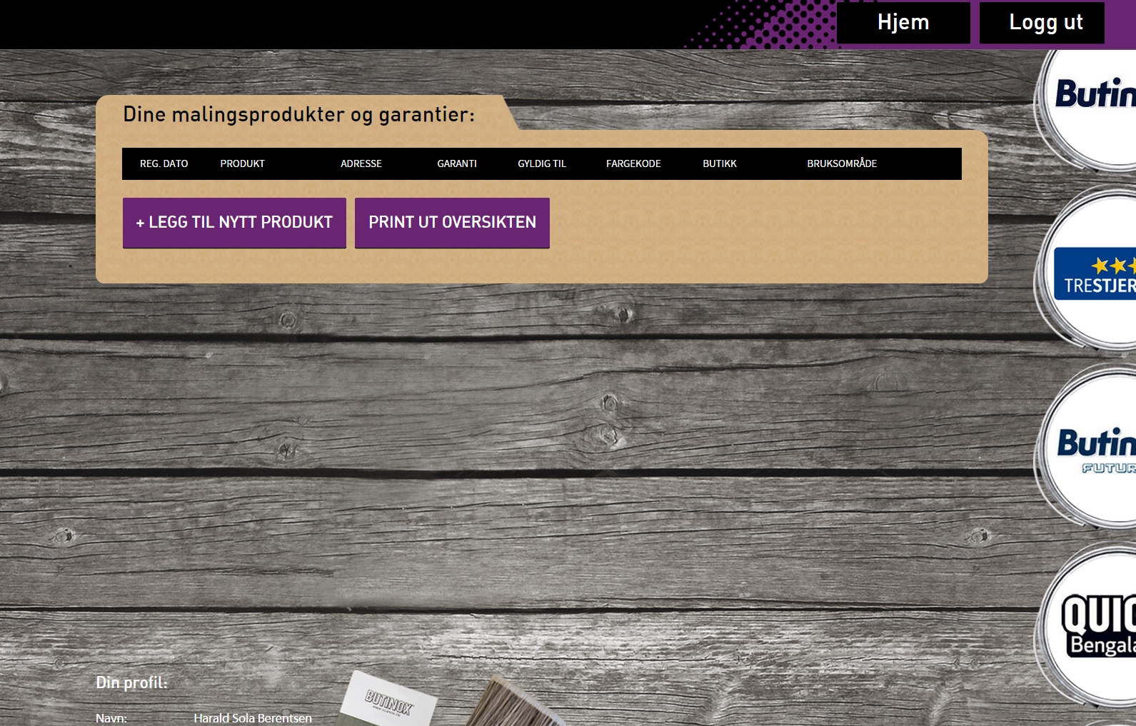 Når du har registrert deg som bruker er det bare å laste inn ønsket informasjon