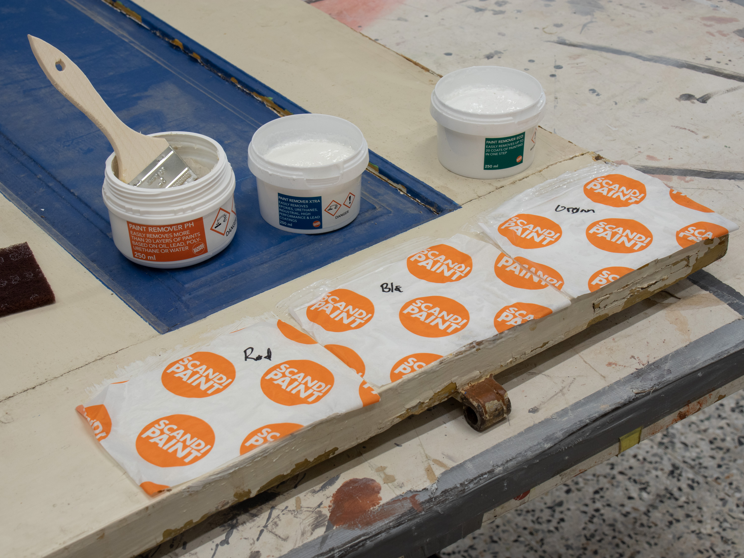 varianter av malingfjernere markert