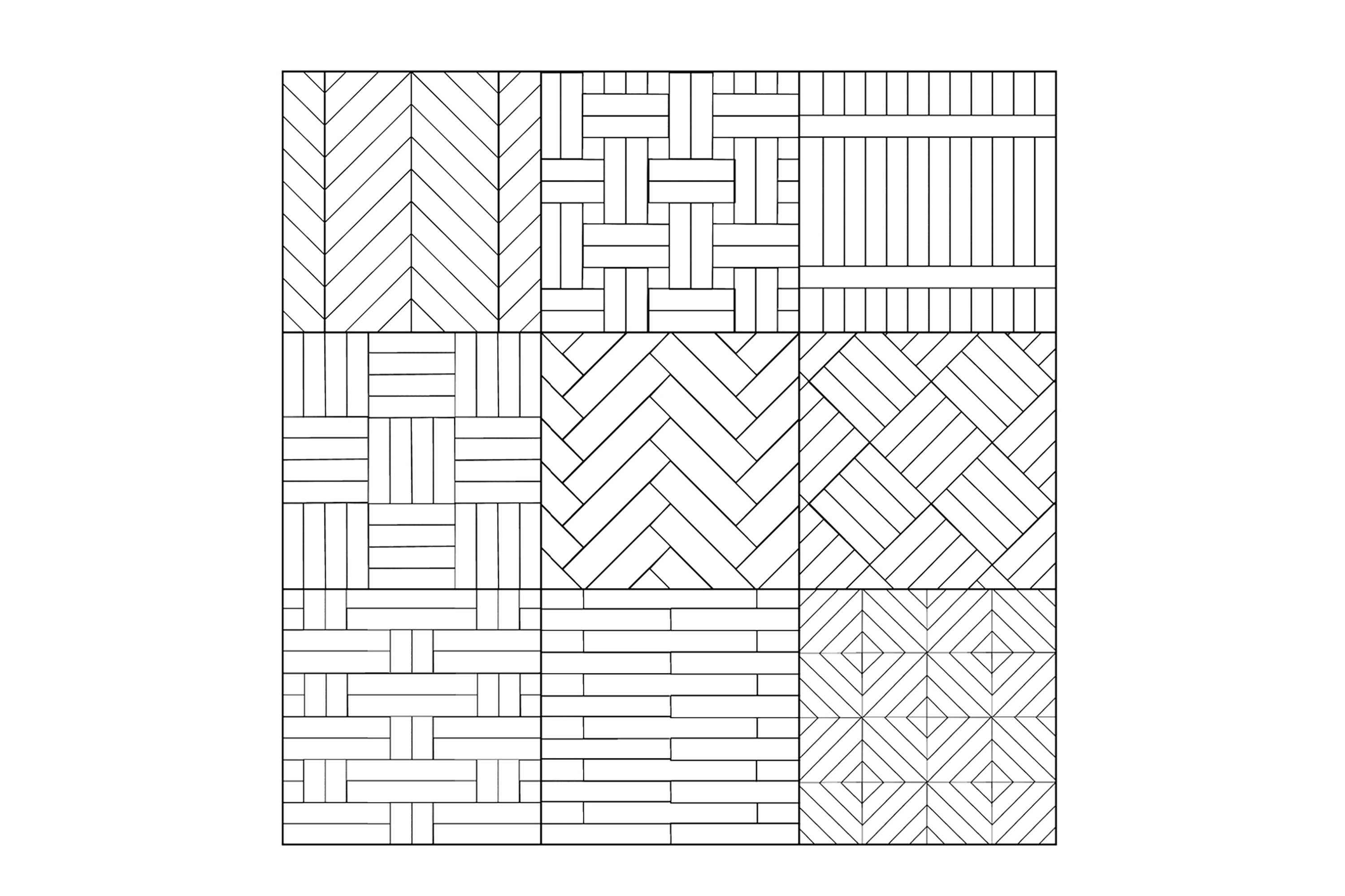 tegninger av ulike mønstre