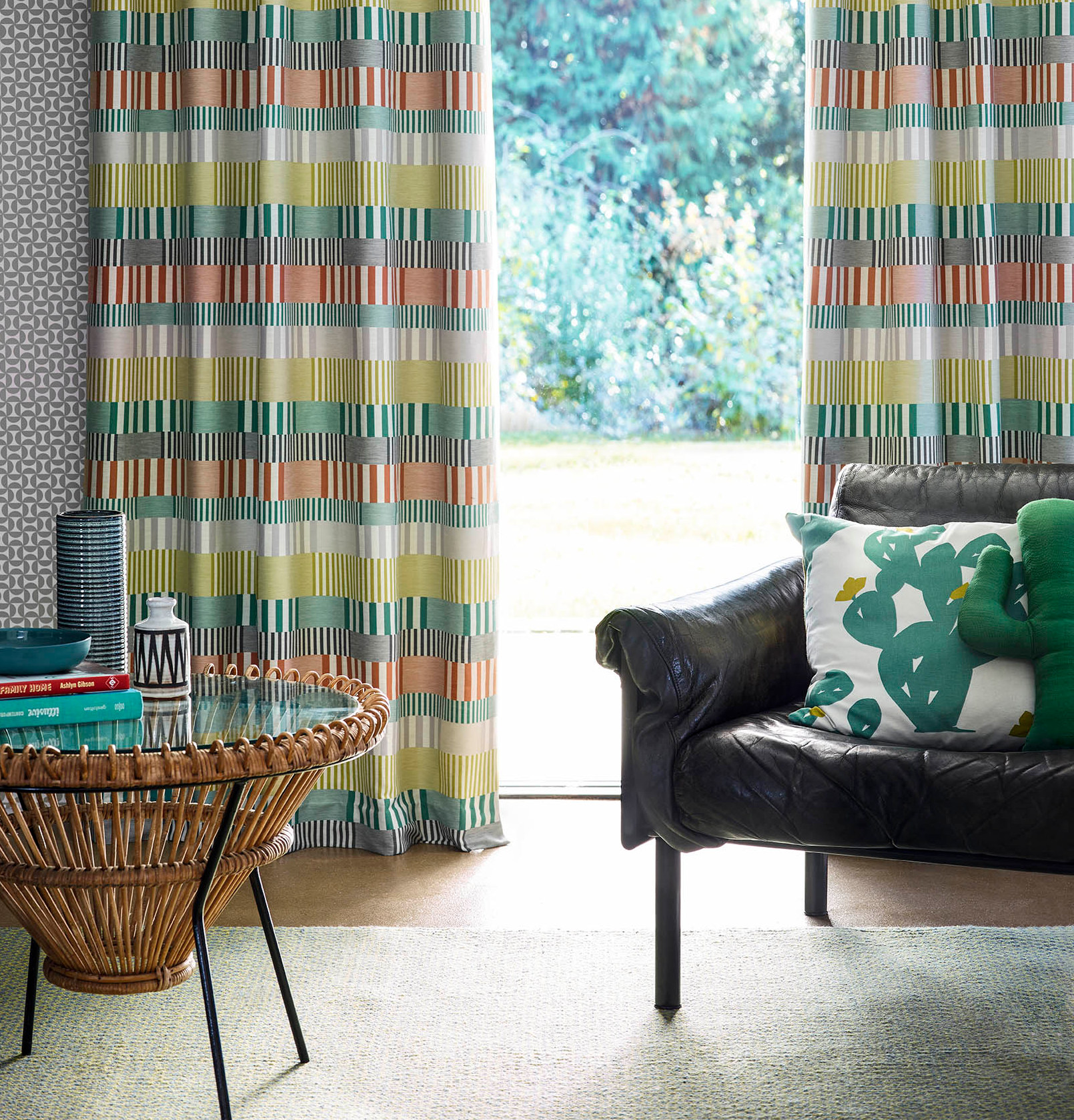 Retro interiør med mønster