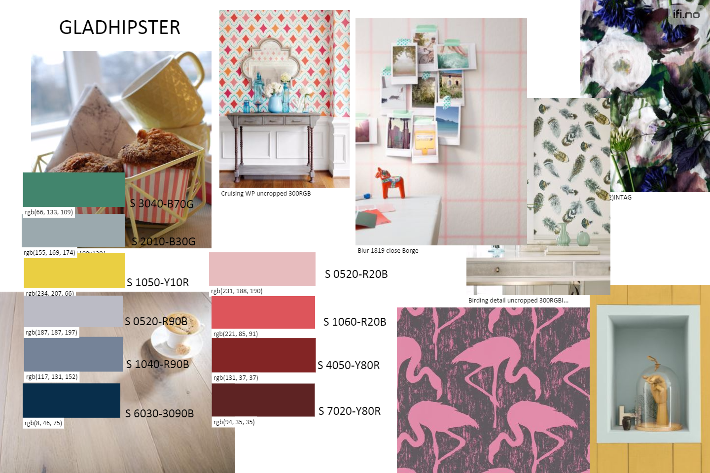 Med ifi.no sitt moodboard kan du sette inn egne bilder og teste farger til du finner det som passer deg.