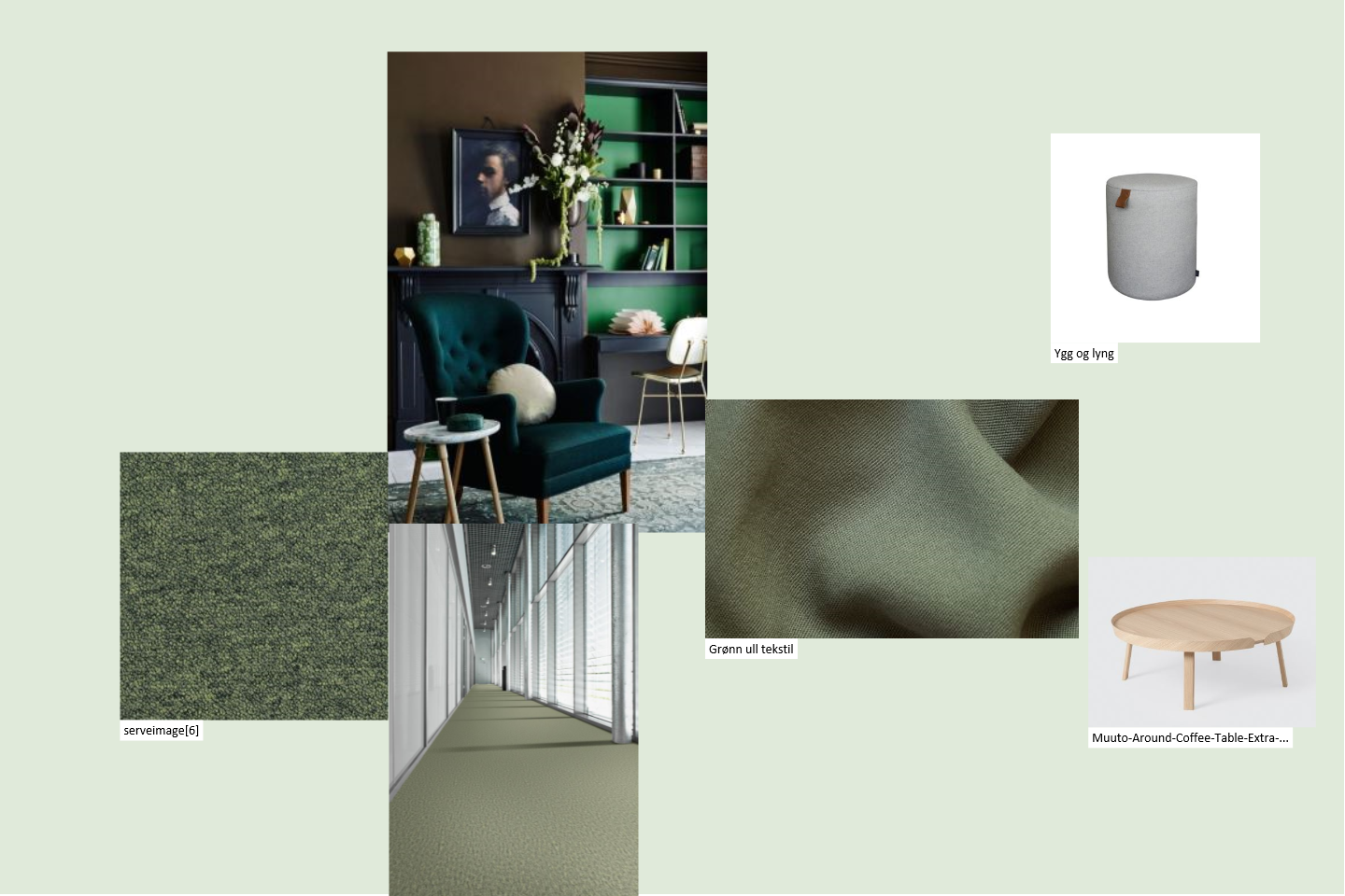 Grønn etasje moodboard