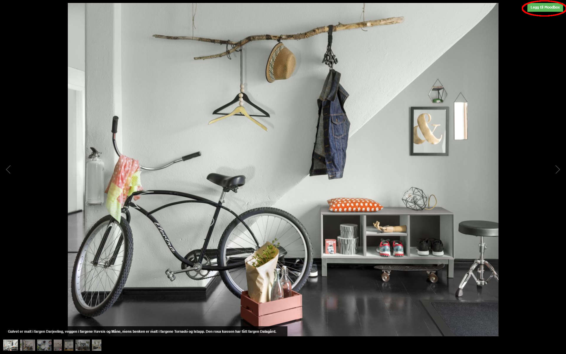 Finn bildet du ønsker å legge til i moodboardet ditt, og klikk på boksen der det står 
