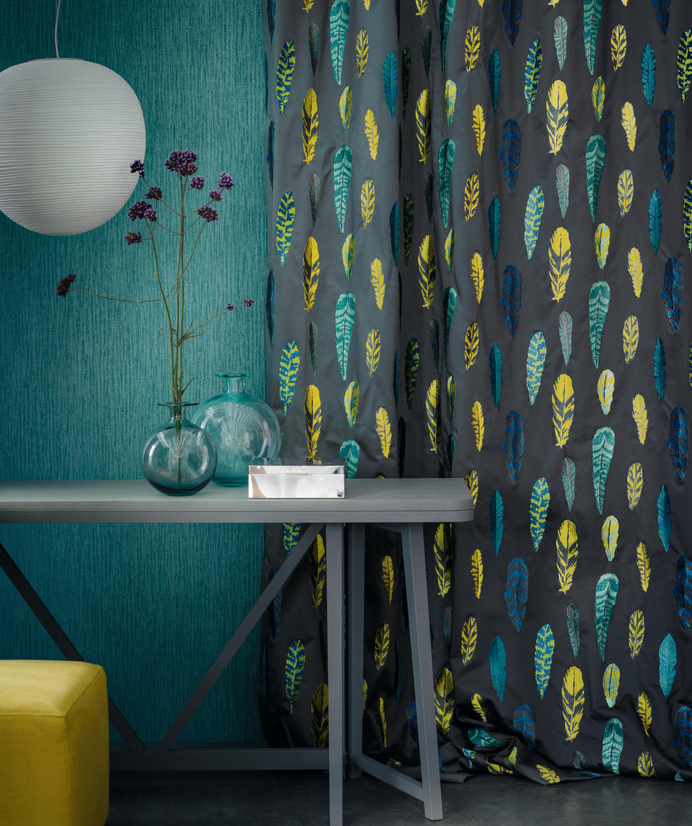 Blågrønne gardiner