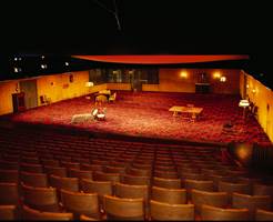 Fra Hovudscenen på Det Norske Teatret med et 300 kvadratmeter stort Ege-teppe som skaper stemning til Tsjekov-dramaet Måken.