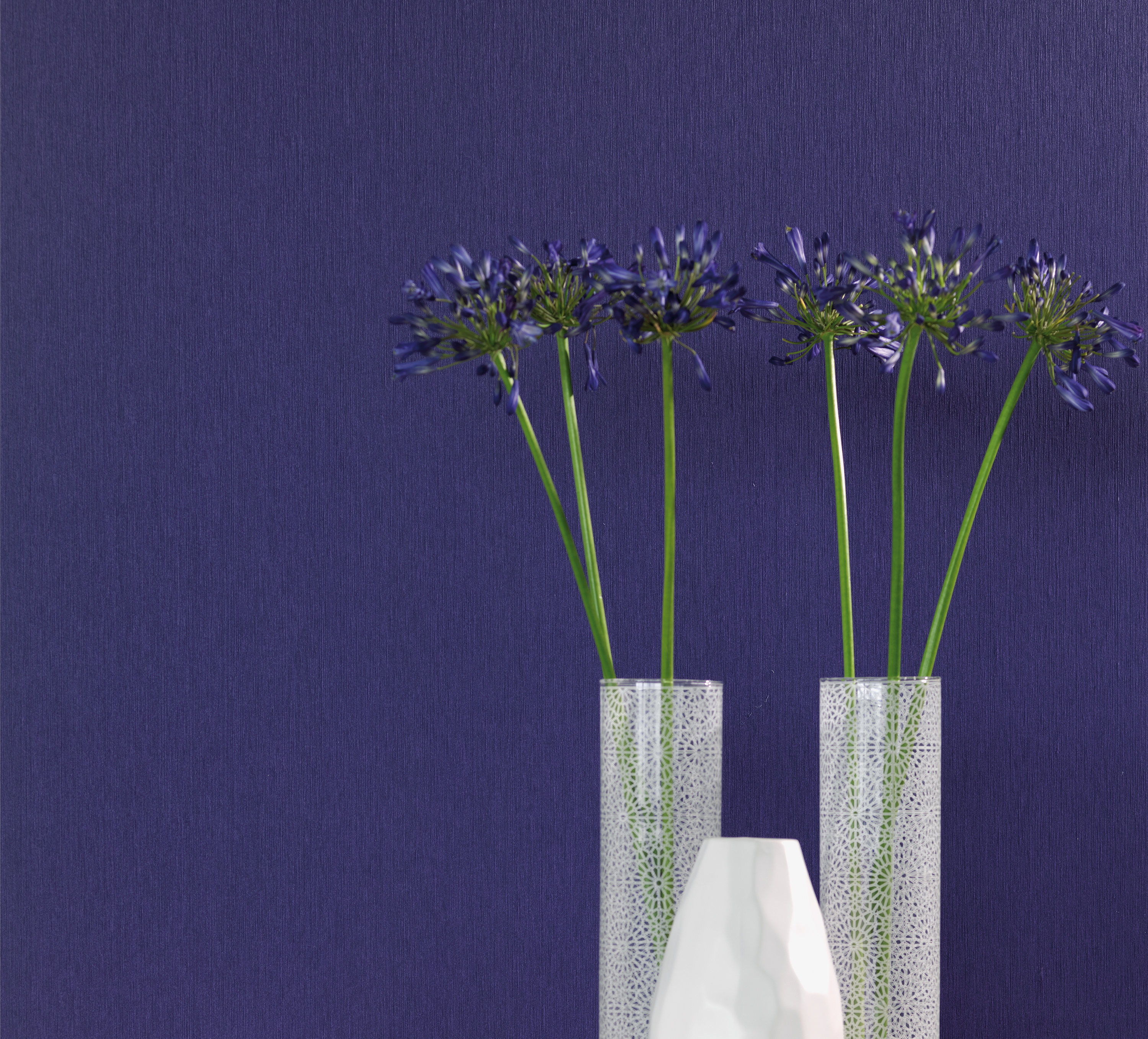 Blått lintapet i stua