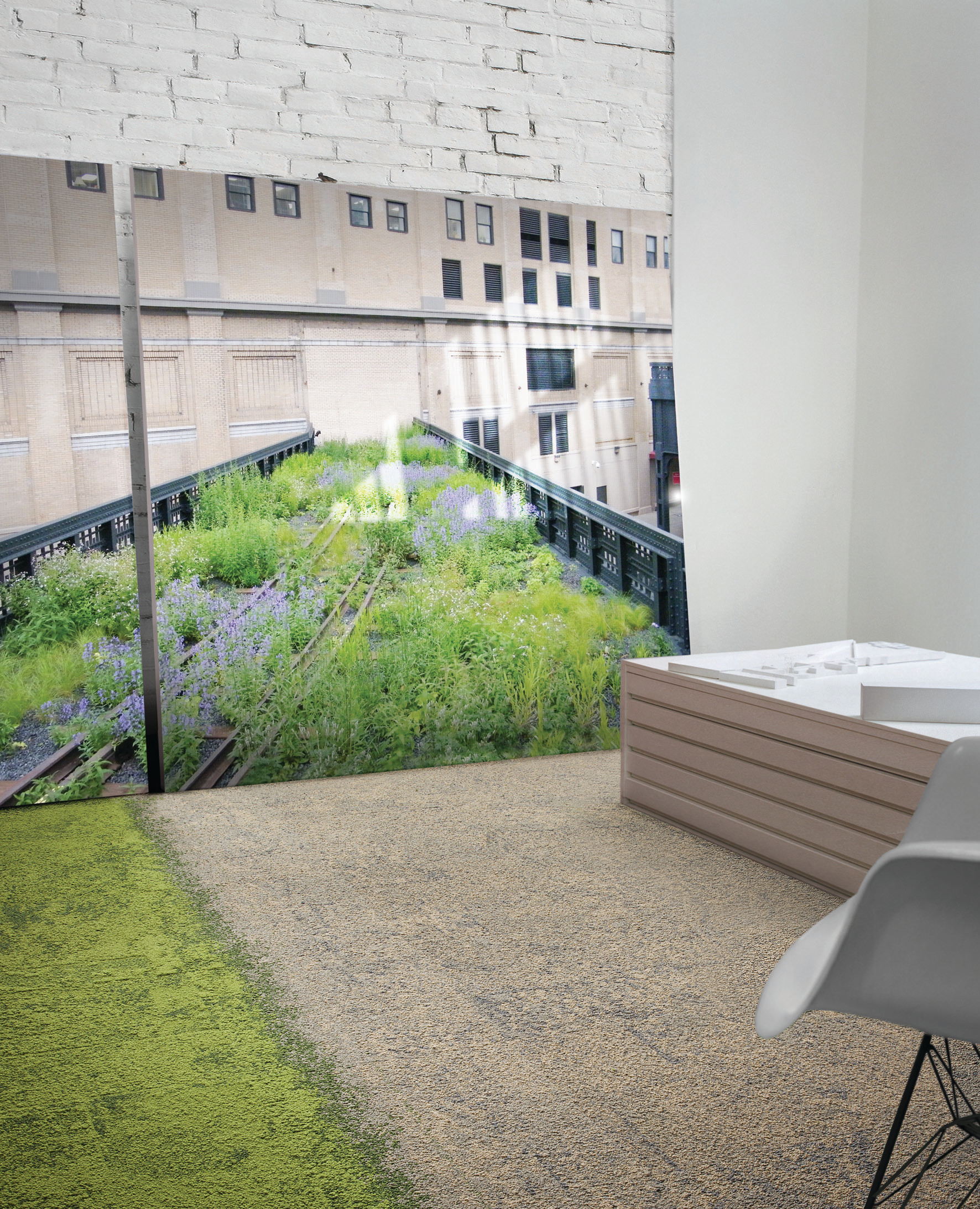 INNE OG UTE: Kontorer som har innslag av biofili med elementer som farger, sollys, mønstre og former inspirert av naturen, skaper ifølge Interface mer enn 15 prosent større trivsel blant de ansatte.  