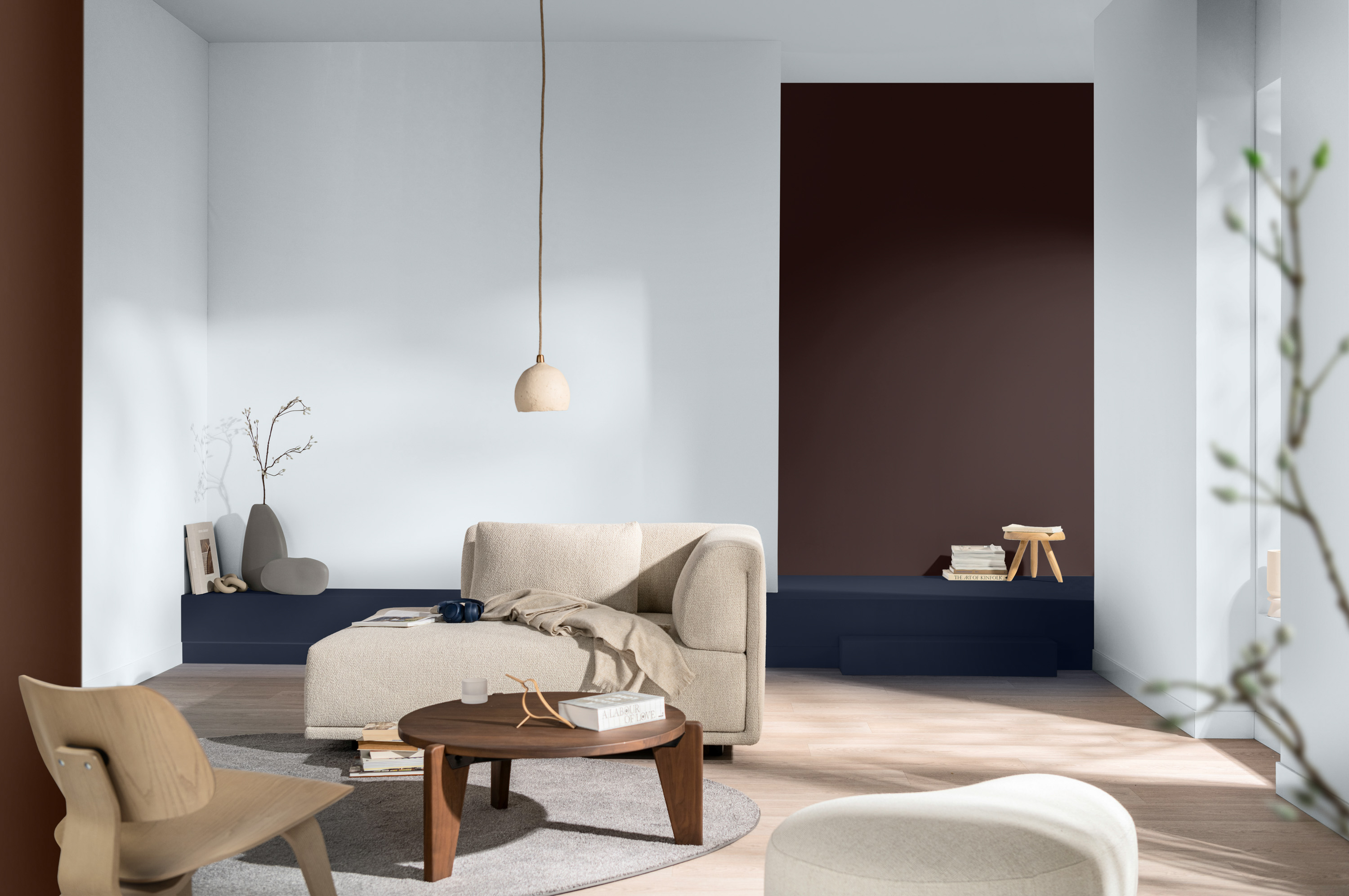 lyseblå vegge interiør