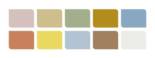 WORKSHOP: Av palettene som er bygget rundt årets farge Bright Skies, er dette den friskeste med størst variasjon og kontraster. Fem av fargene i  paletten er fra den gule delen av fargesirkelen. 