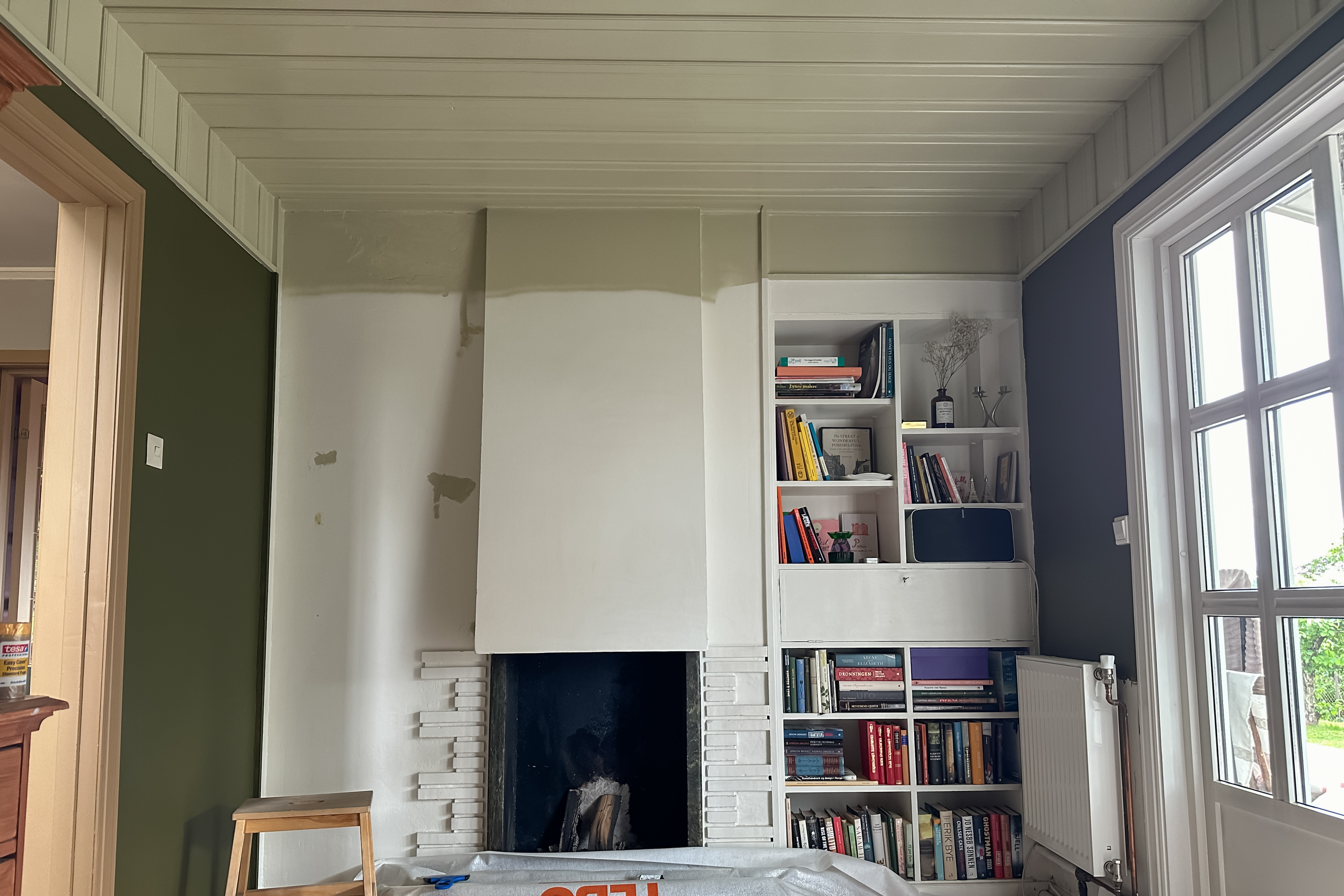 sprøytemalt tak og vegg