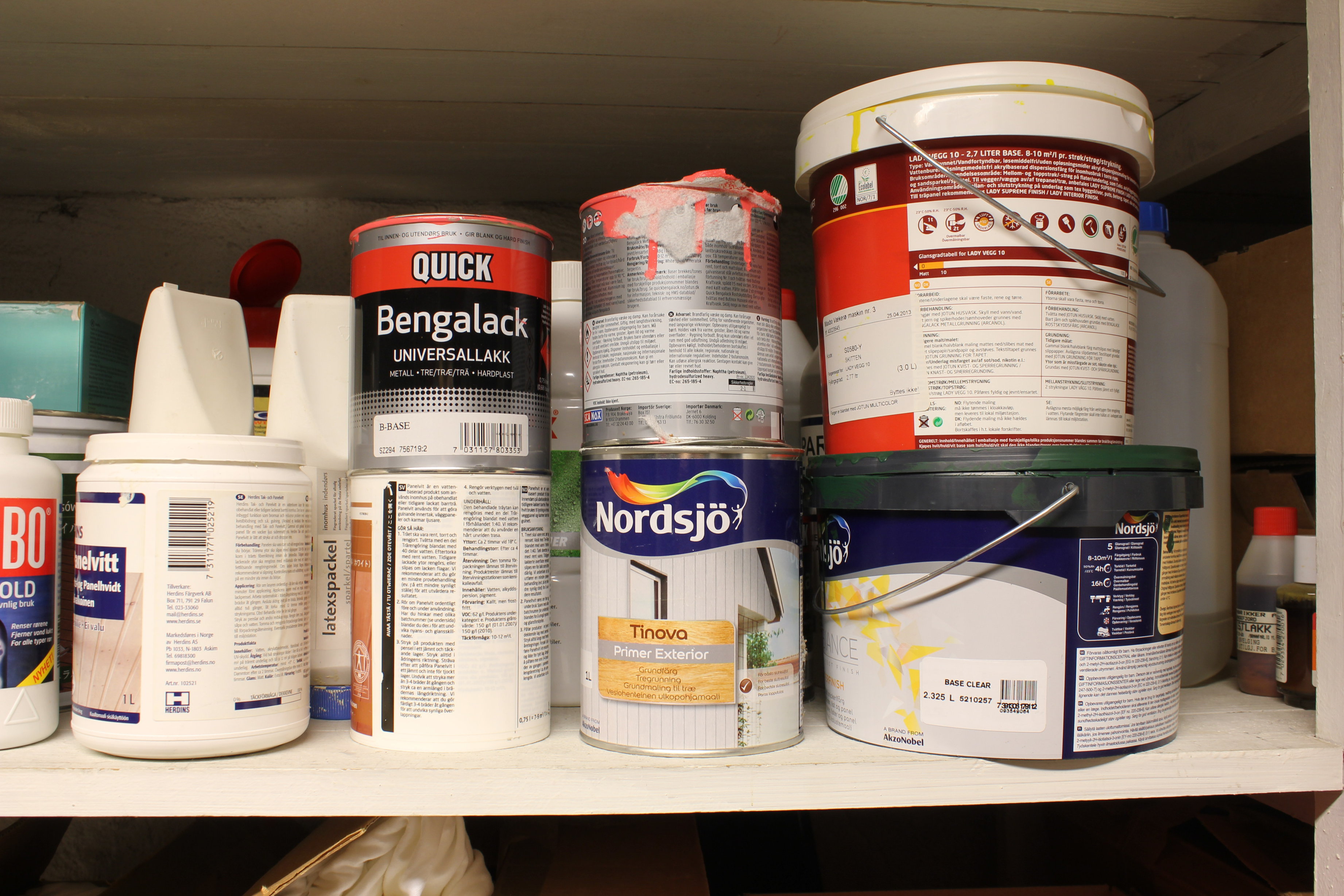 Oppbevaring av maling