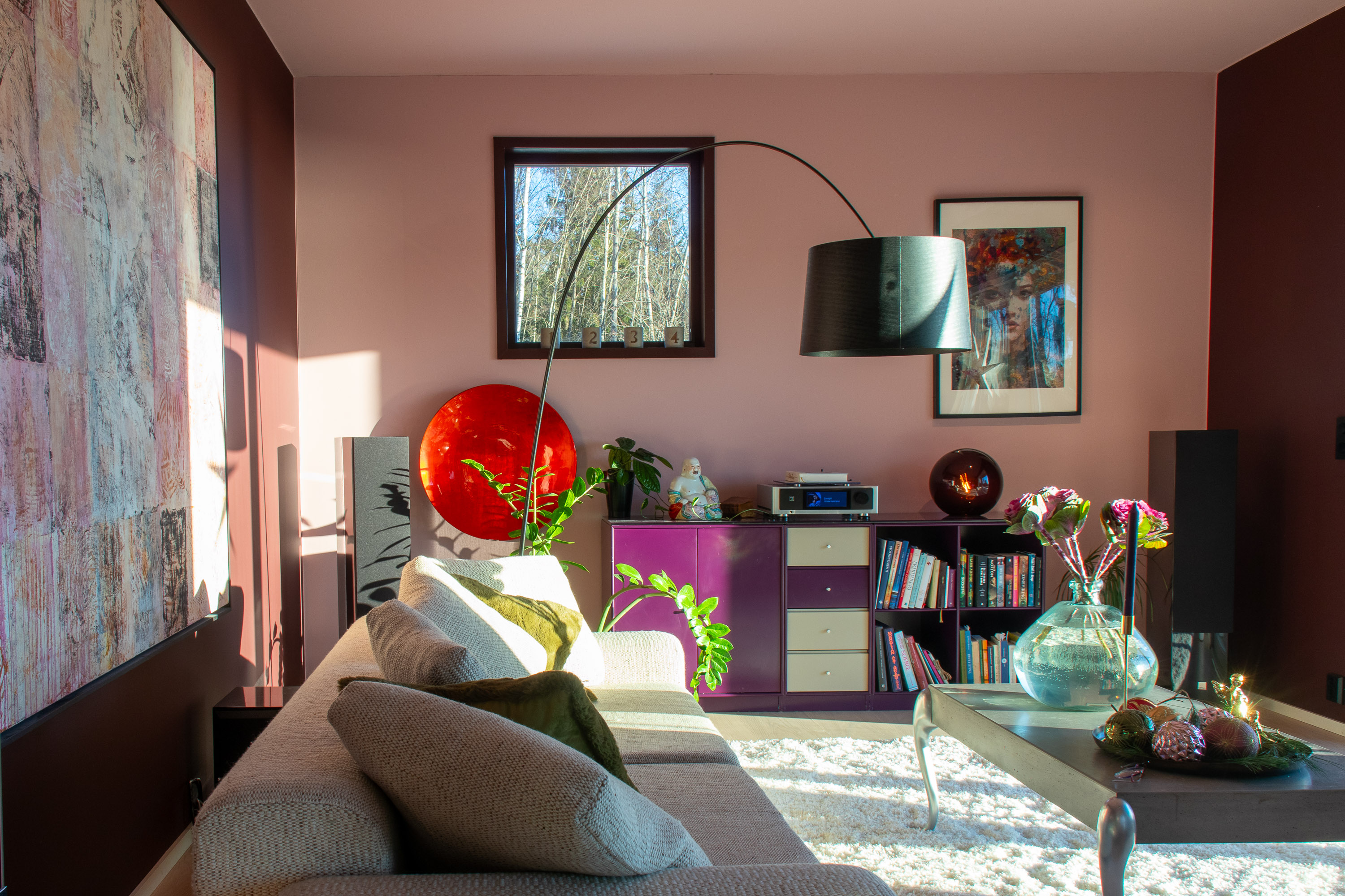 rosa lilla stue farger