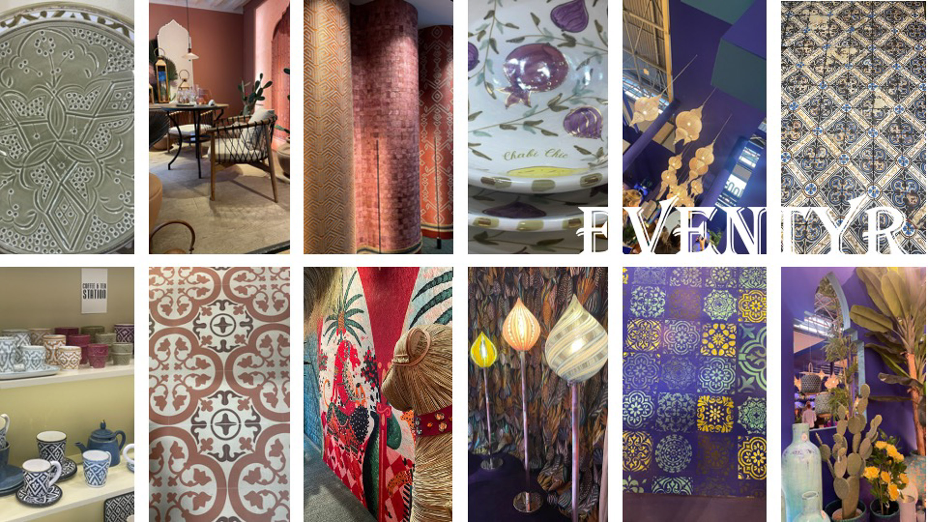 bildekollasje med marokkanske mønstre og farger 