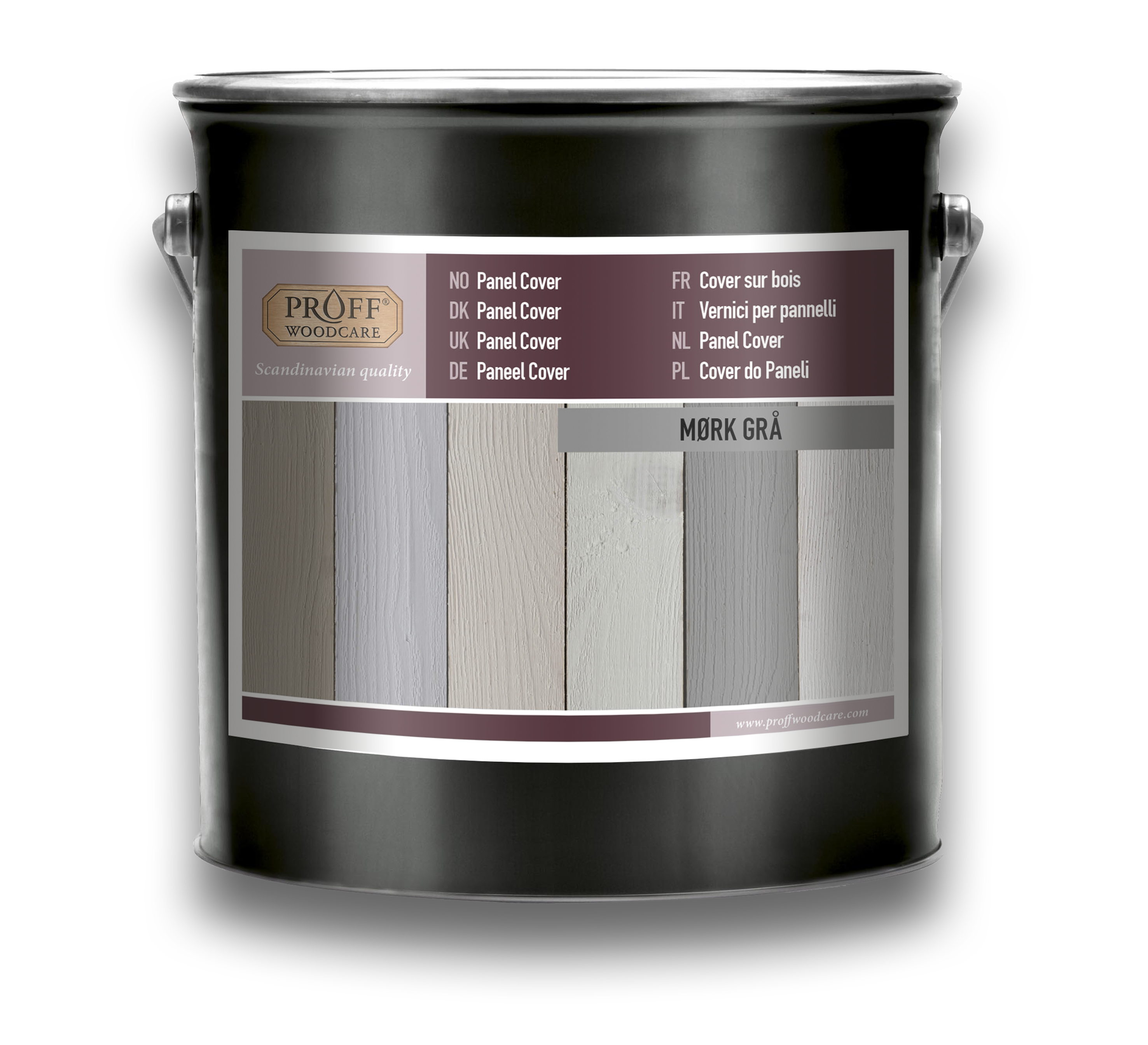 Panel Cover finnes i seks farger: mellomgrå, blågrå, greige, lysegrå, mørkegrå og hvit.