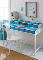 PERSONLIG: Med folie er det enkelt å få et personlig skrivebord. (Foto: Fantasi Interiør)