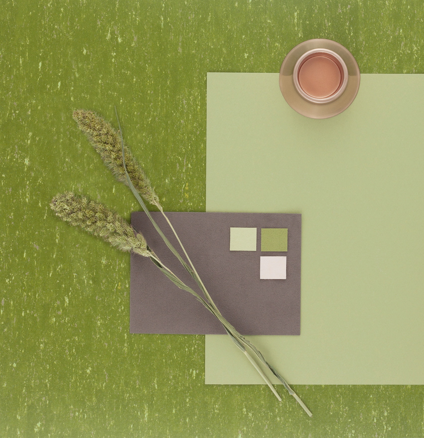 Grønt linoleumsgulv