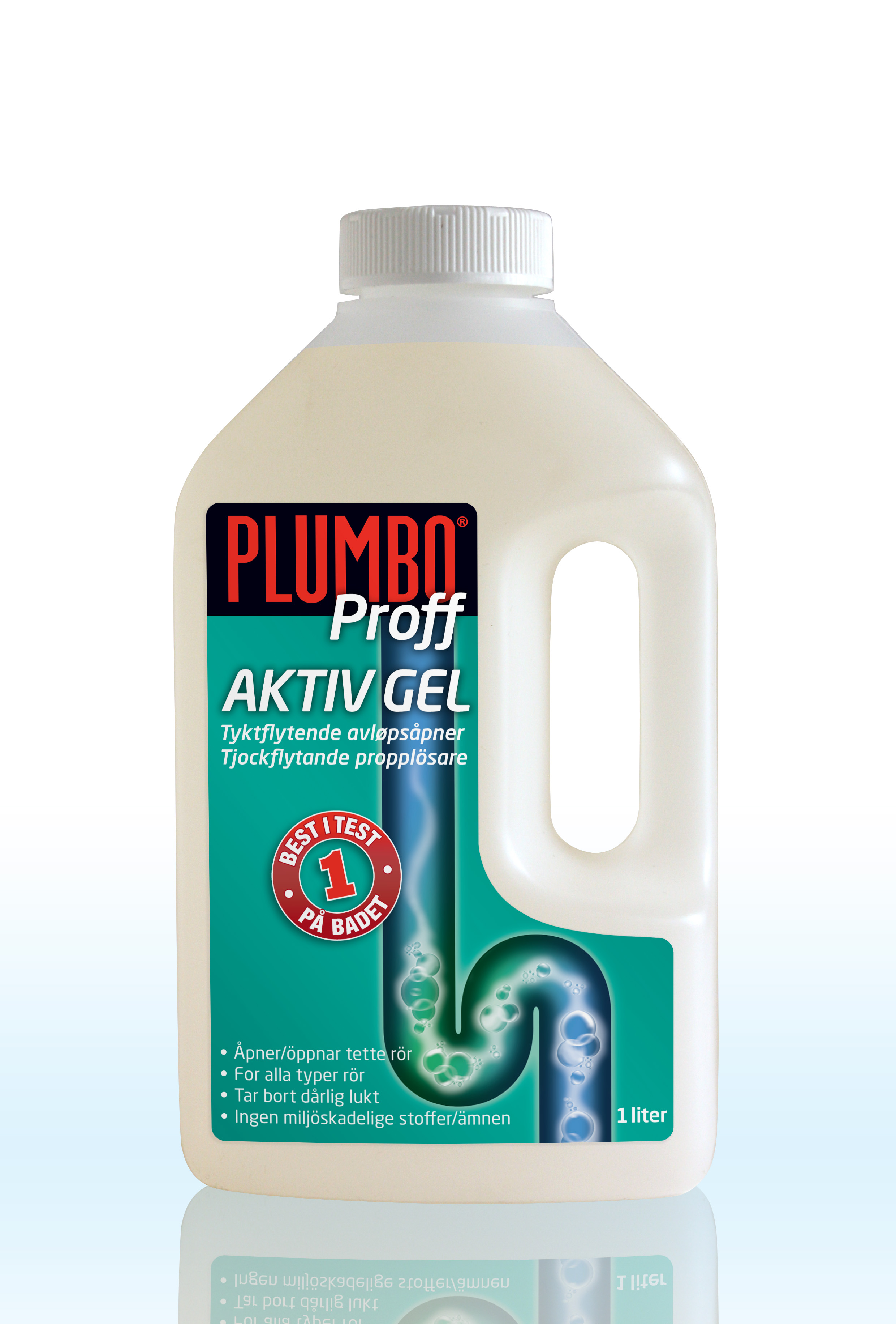 Har du tett avløp og vond lukt? Da kan du prøve med Plumbo Proff Aktiv gel.