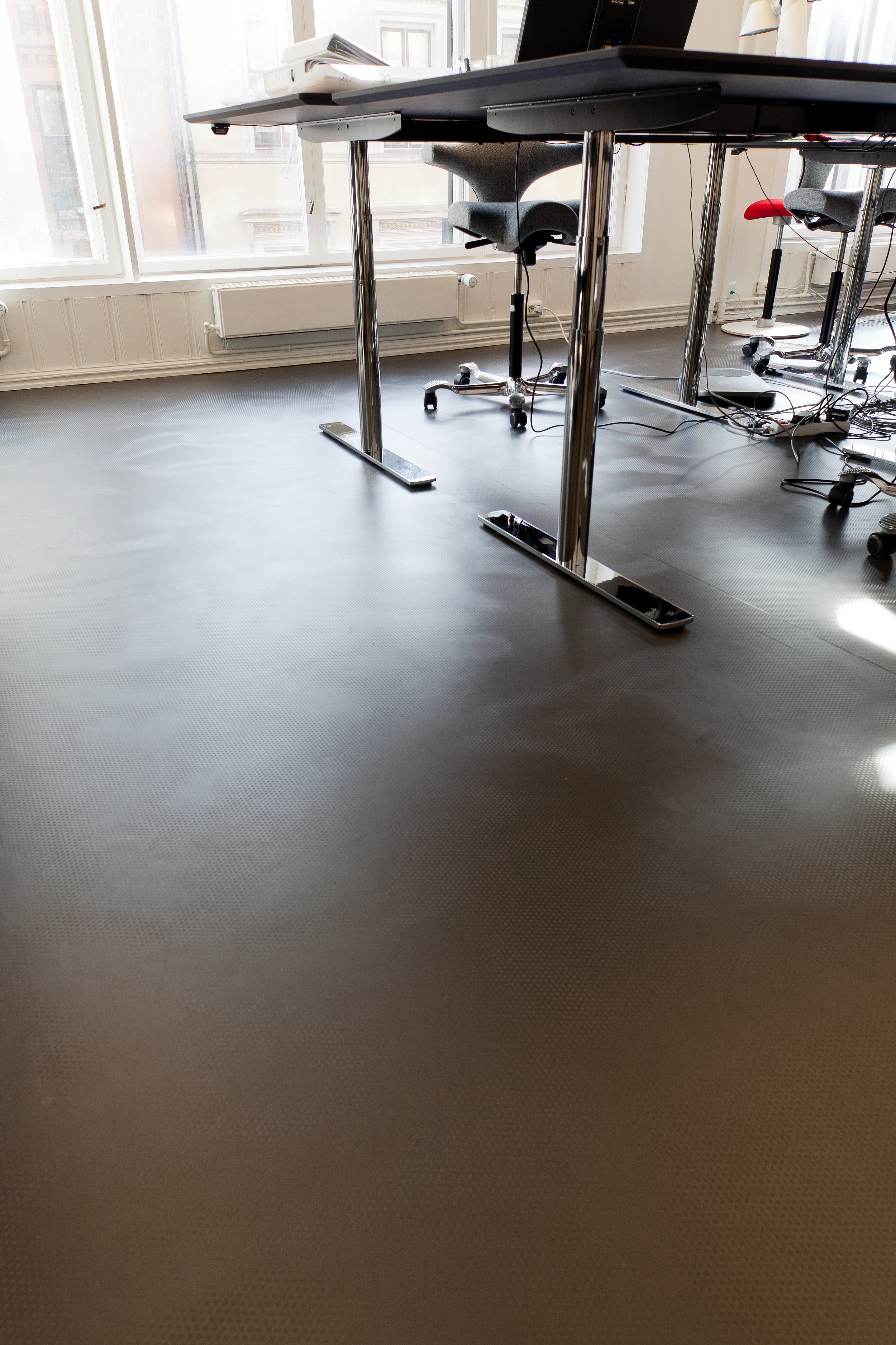 Grønt gulv med riktig gråfarge