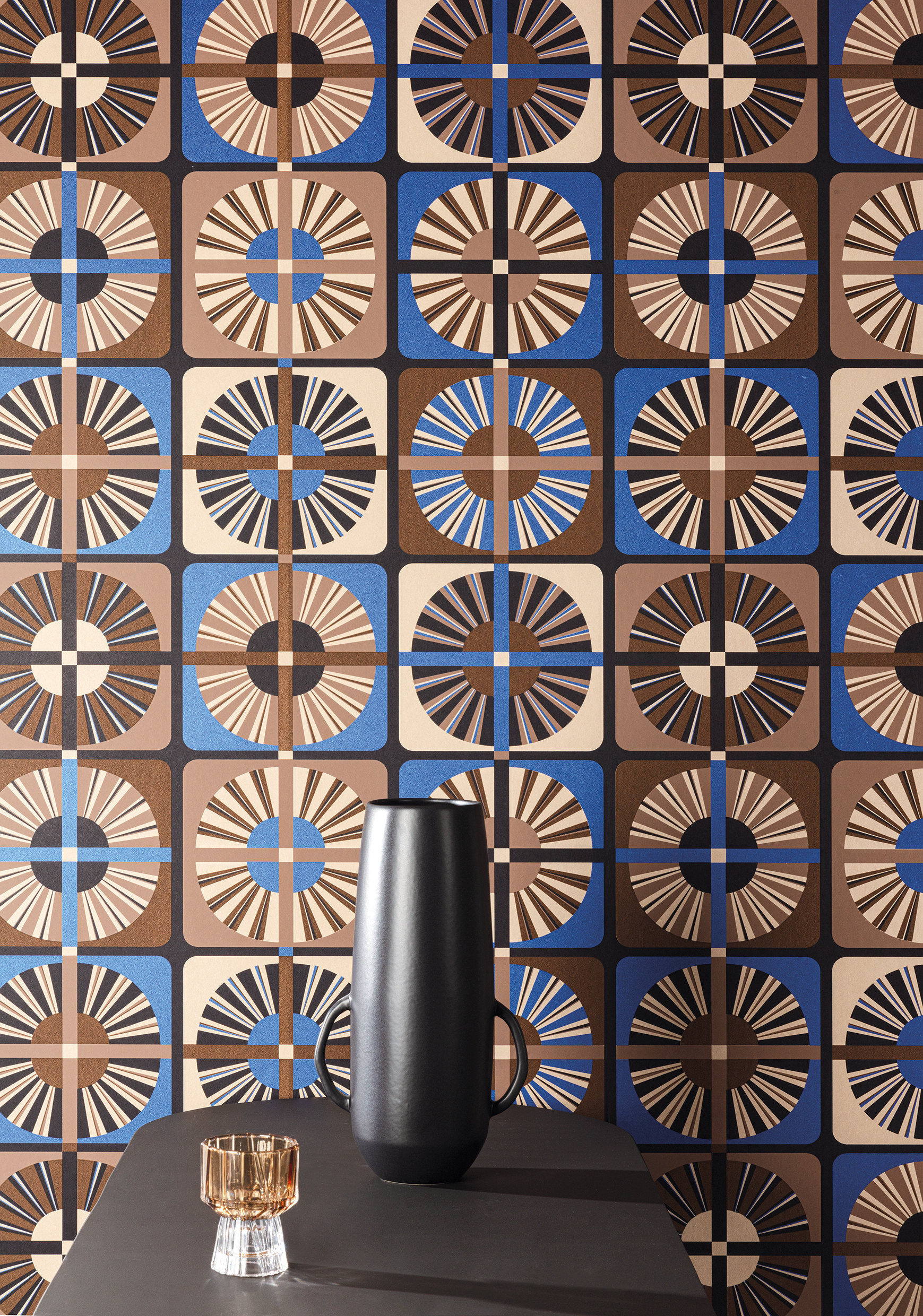 grønn tapet interiør