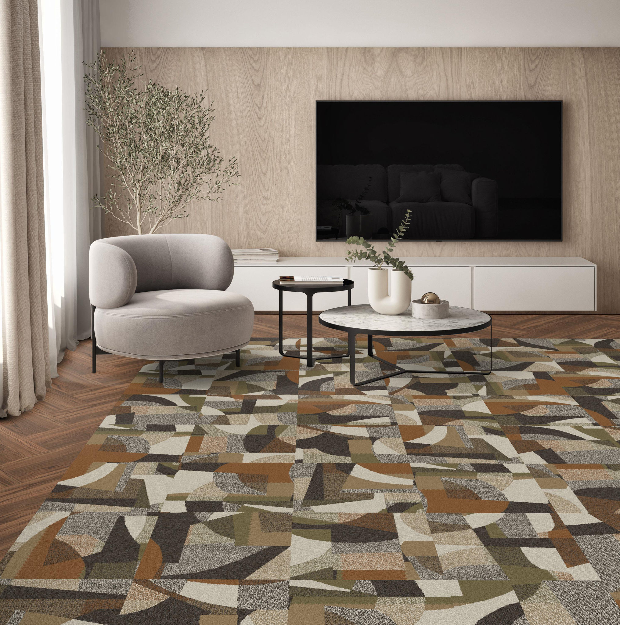 mønster teppe rom flere farger