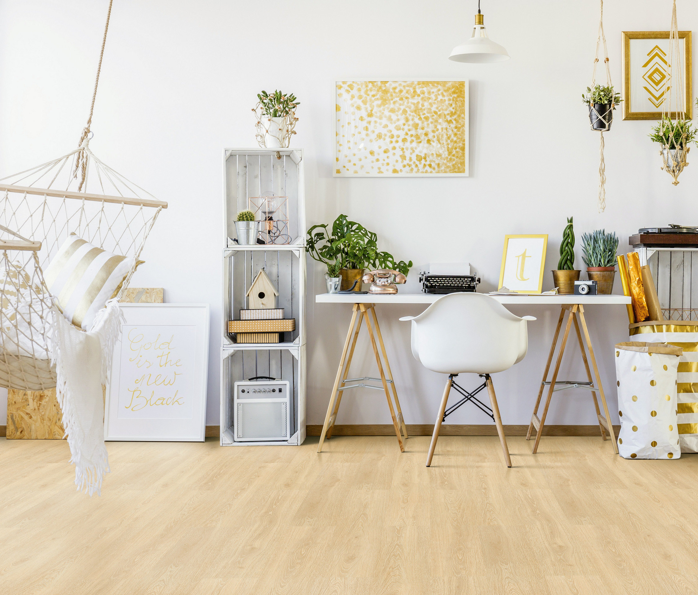 Korkgulv på soverommet