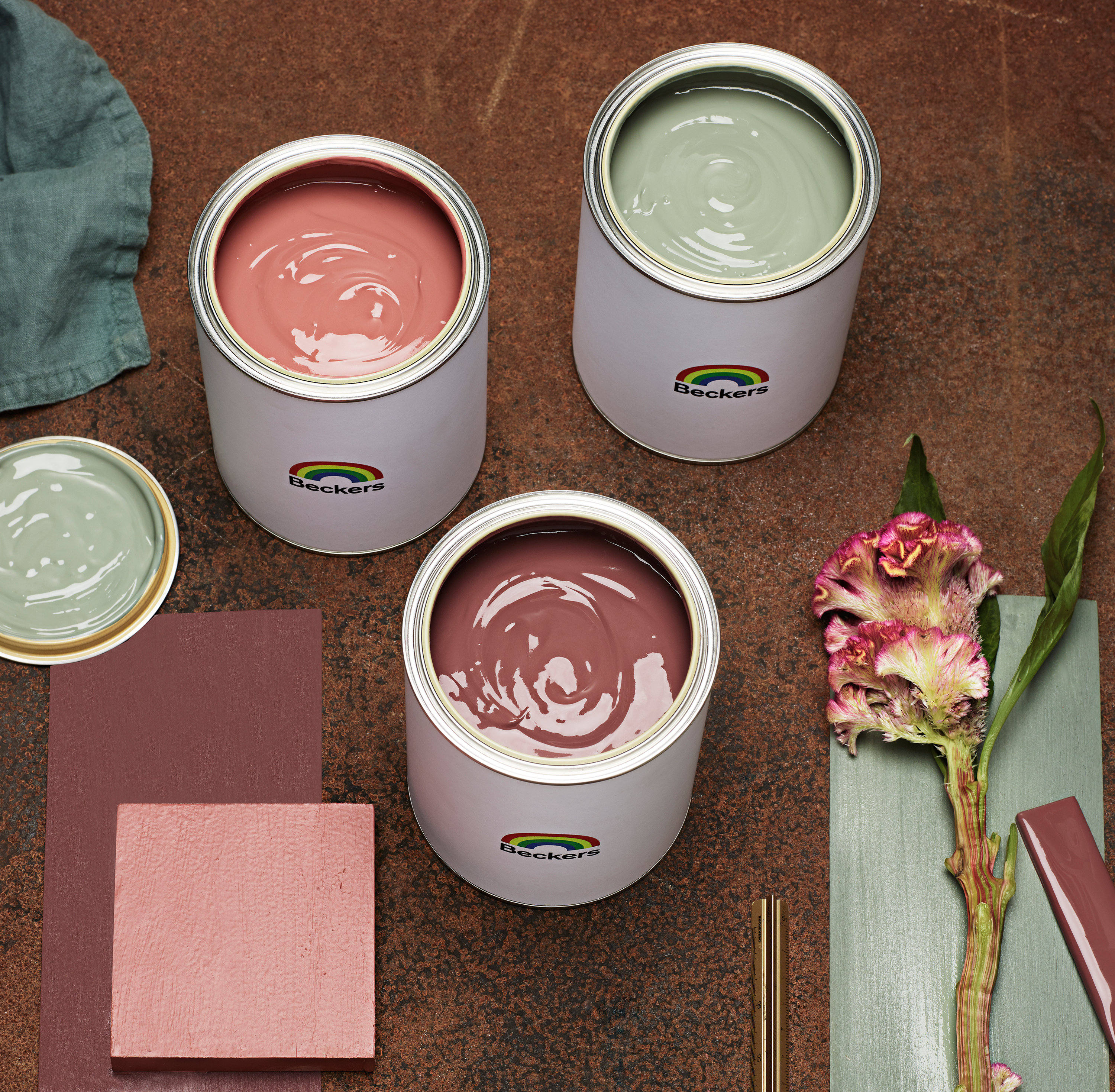 Kombinasjoner av rødt og rosa