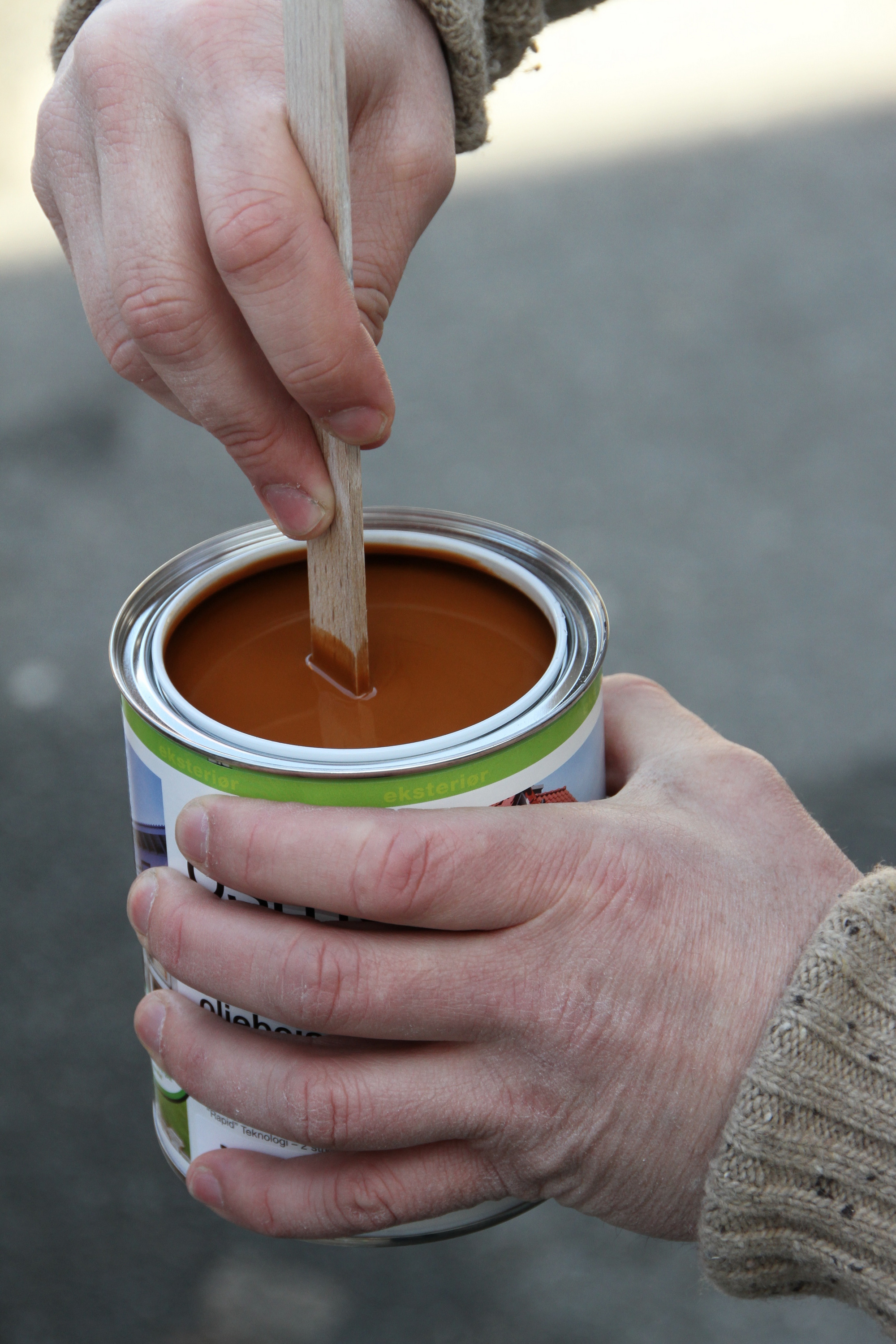 Bland maling med rørepinne