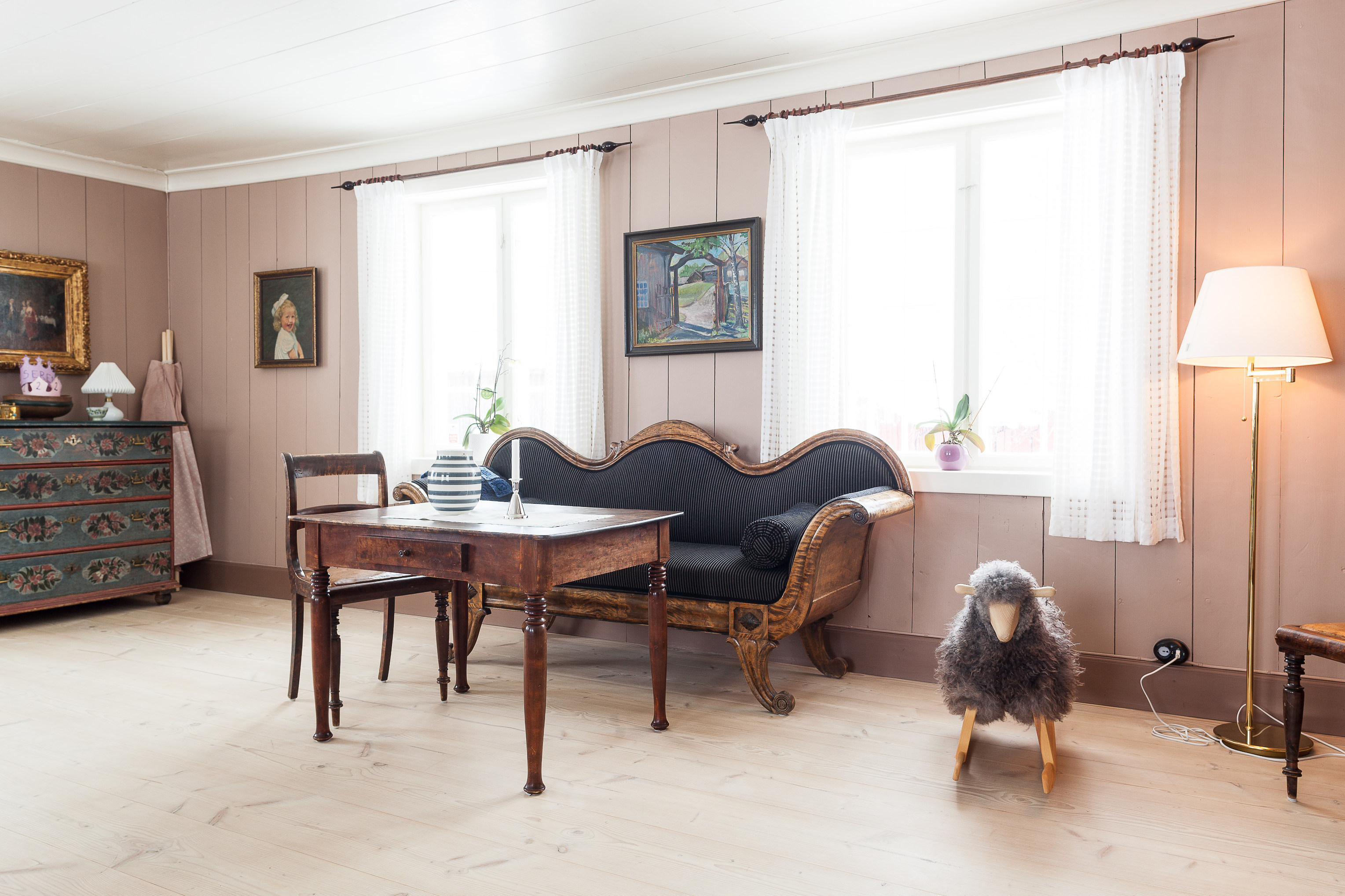 Storstuen som ble lun og rosa