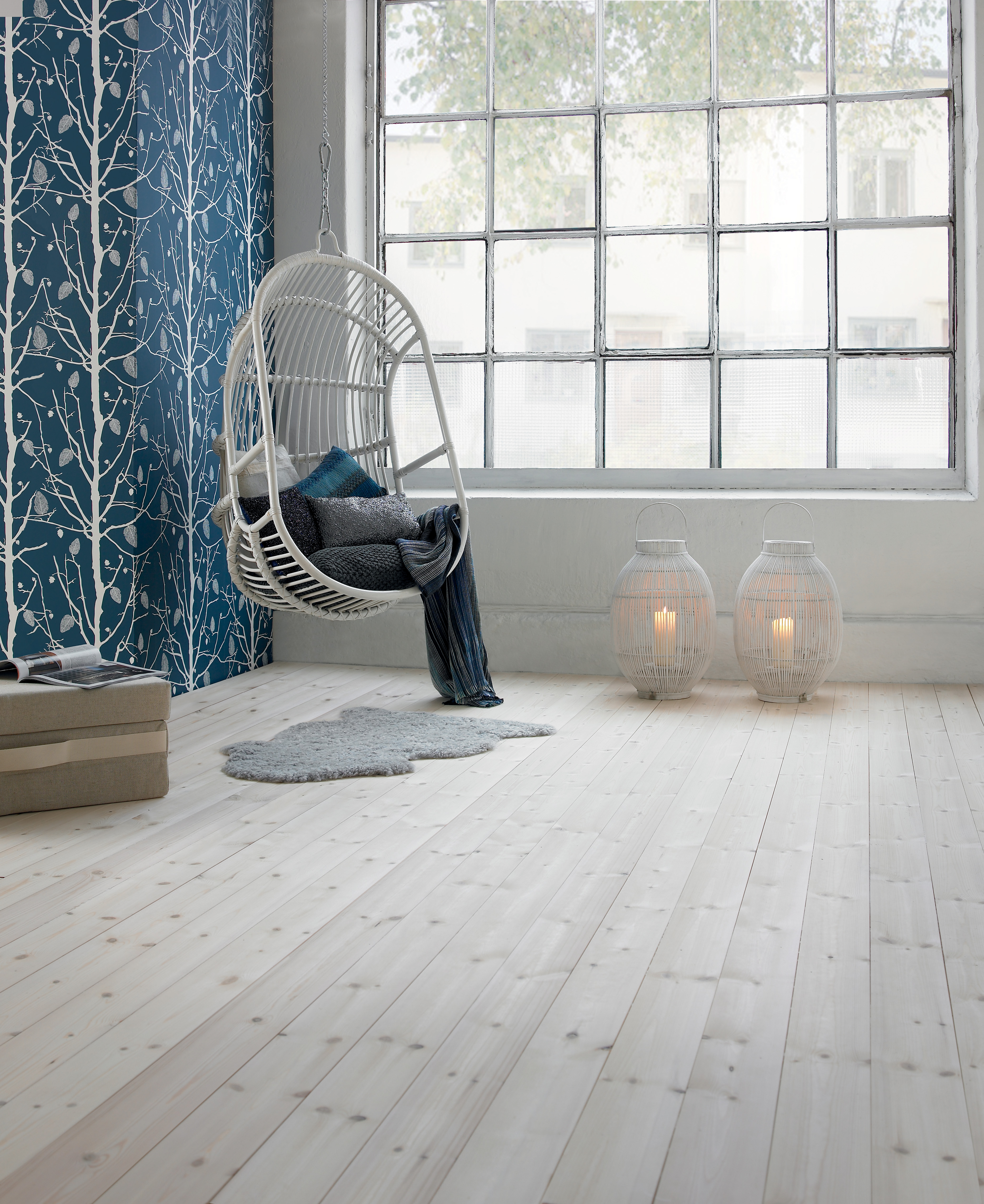 Farge tregulv med olje